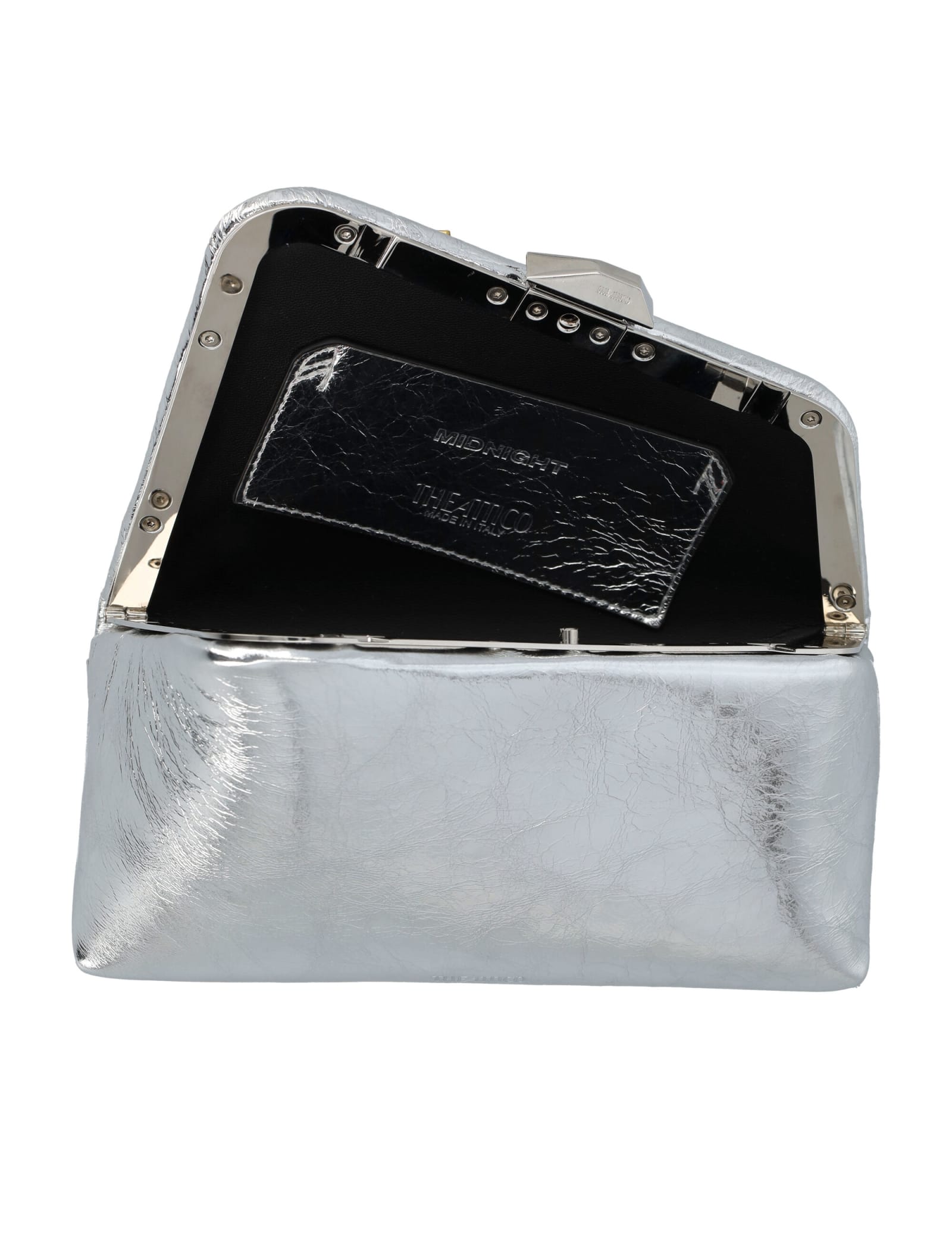 Shop Attico Midnight Clutch In Silver