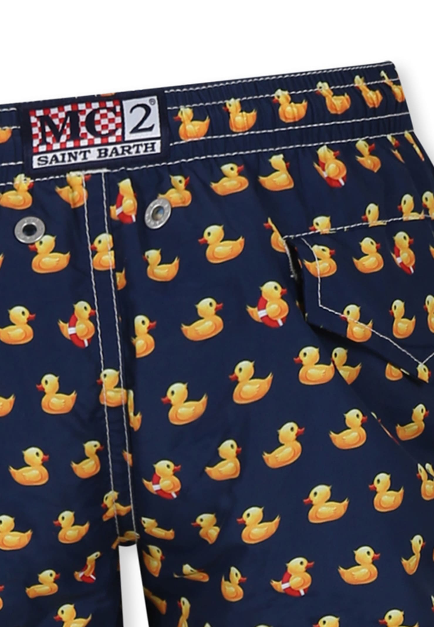 Mc2 Saint Barth Blue Swim Shorts For Boy With Duck In Blue