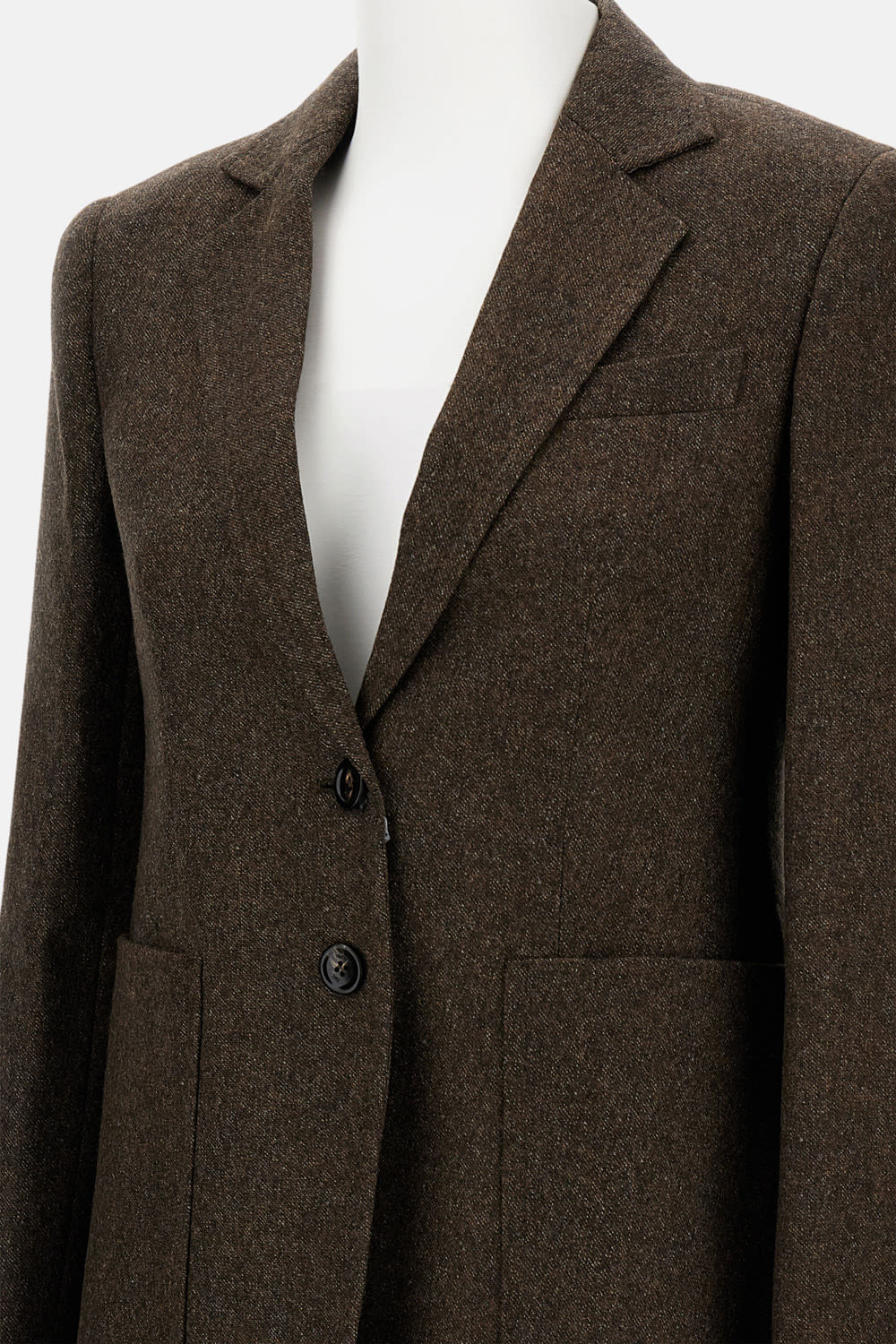 Max Mara Buttoned Patch-pocket Jacket In Green