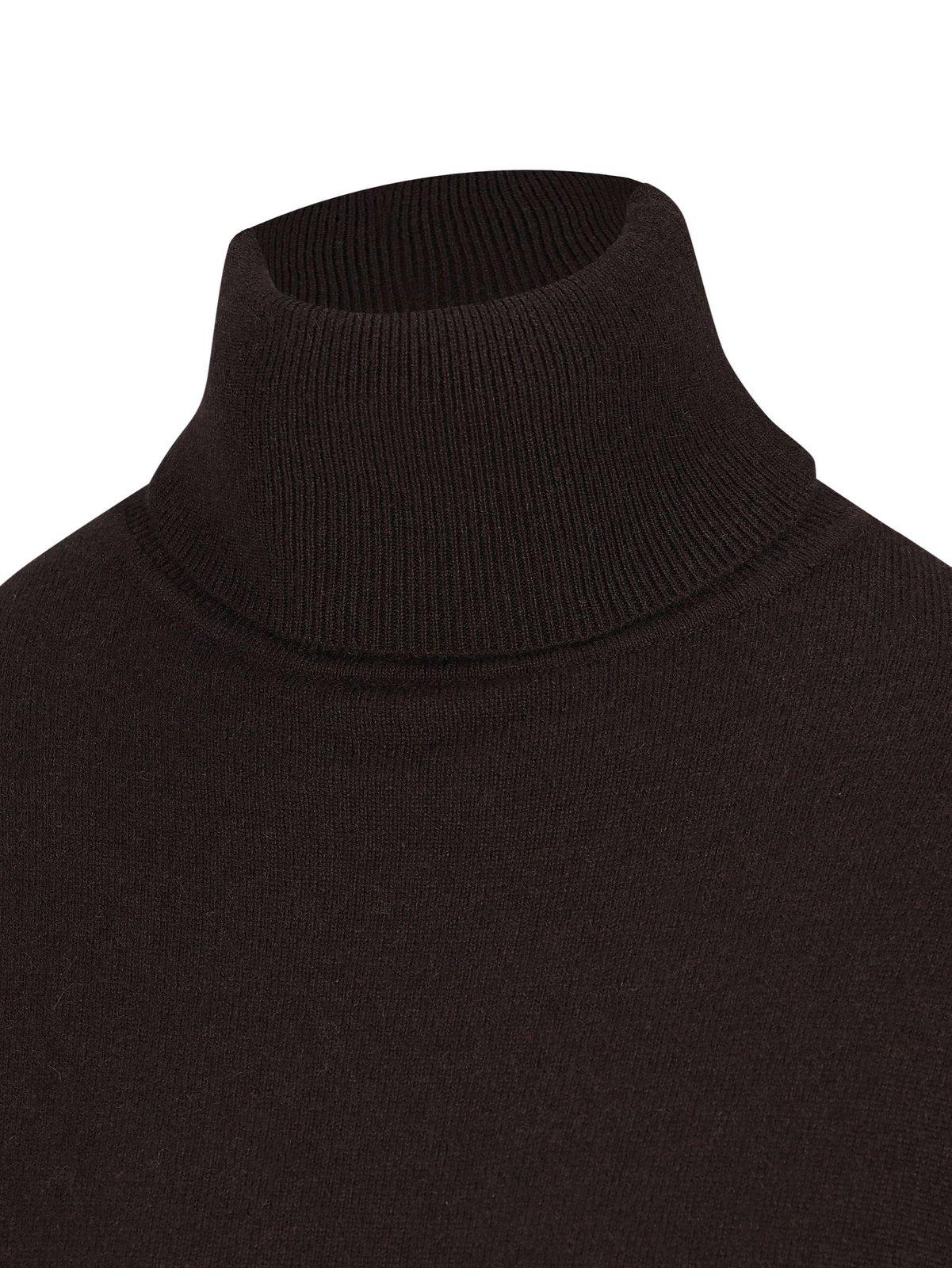 Shop Saint Laurent Turtleneck Garter Jumper In Ebene