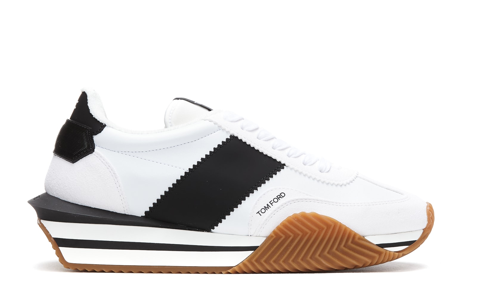 Shop Tom Ford Ecofriendly James Sneakers In White/black/cream