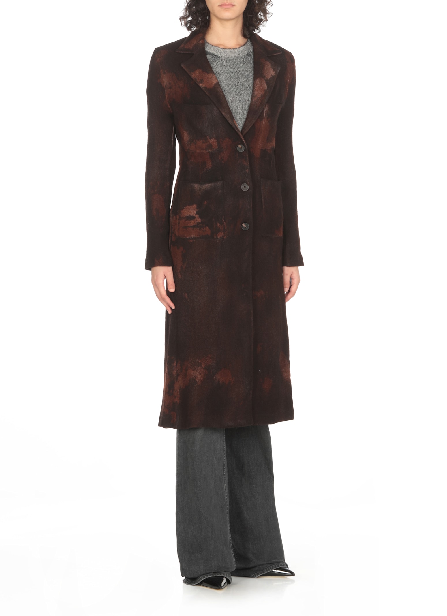 Shop Avant Toi Rever Micro Coat In Brown