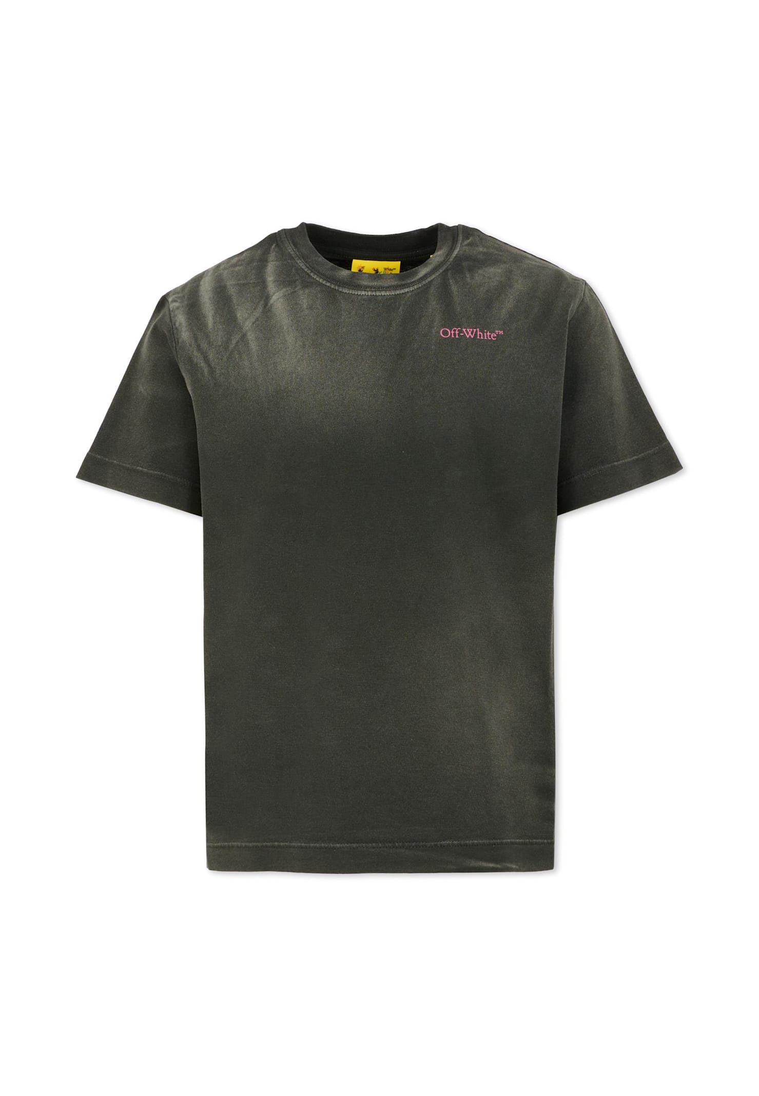 Off-white Grey T-shirt For Girl With Logo In Gray