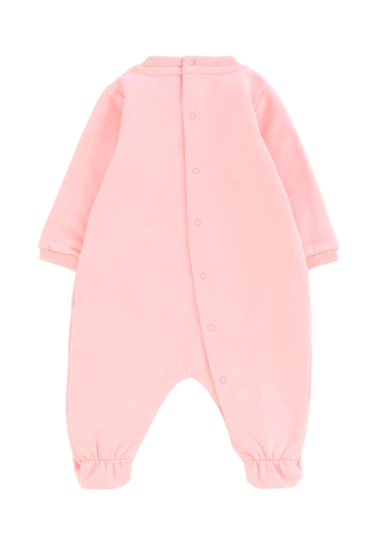 Moschino Pink Babygrow For Baby Girl With Teddy Bear In Pink