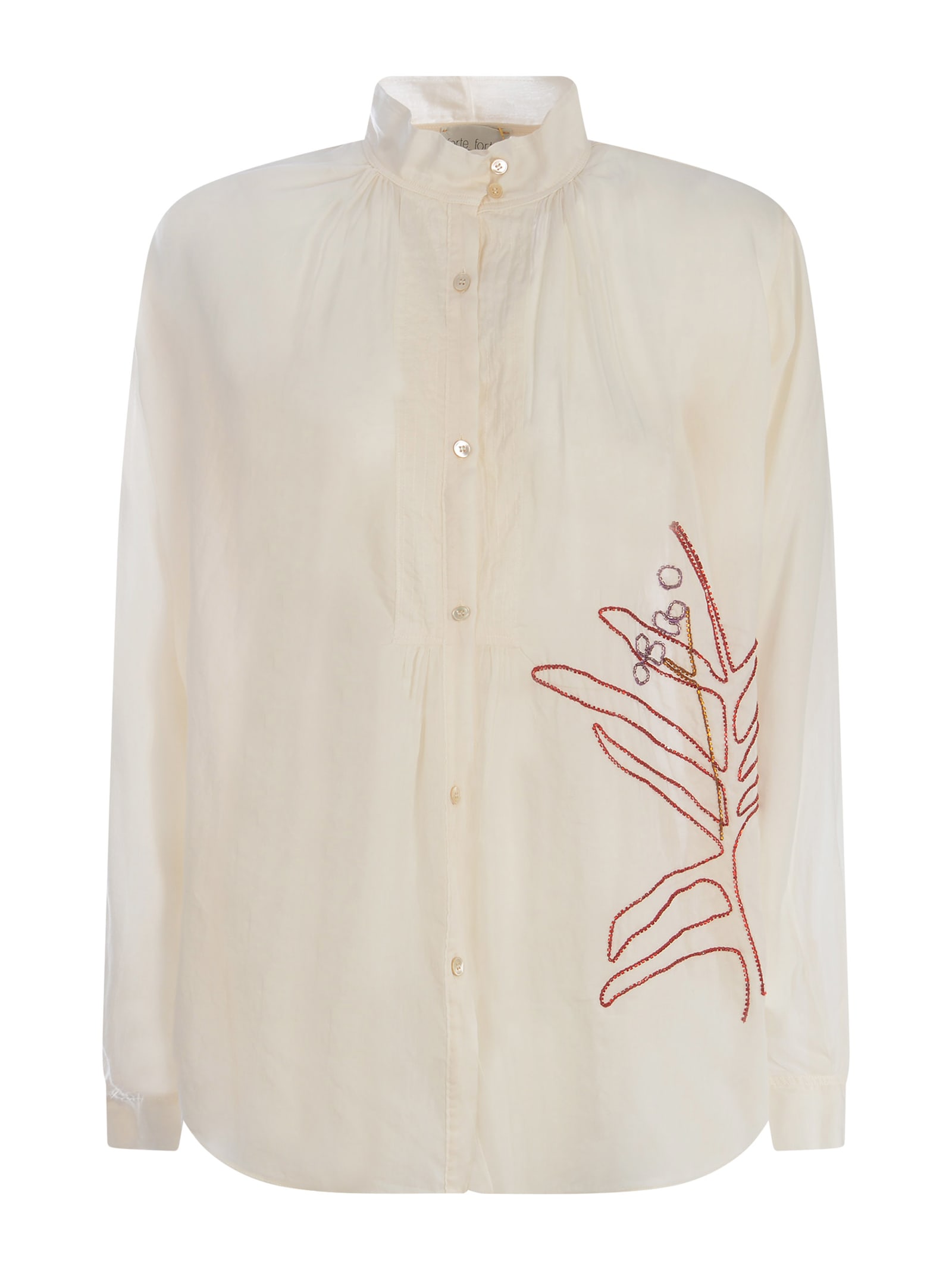 Forte Forte Motif Embroidered Buttoned Shirt In Animal Print