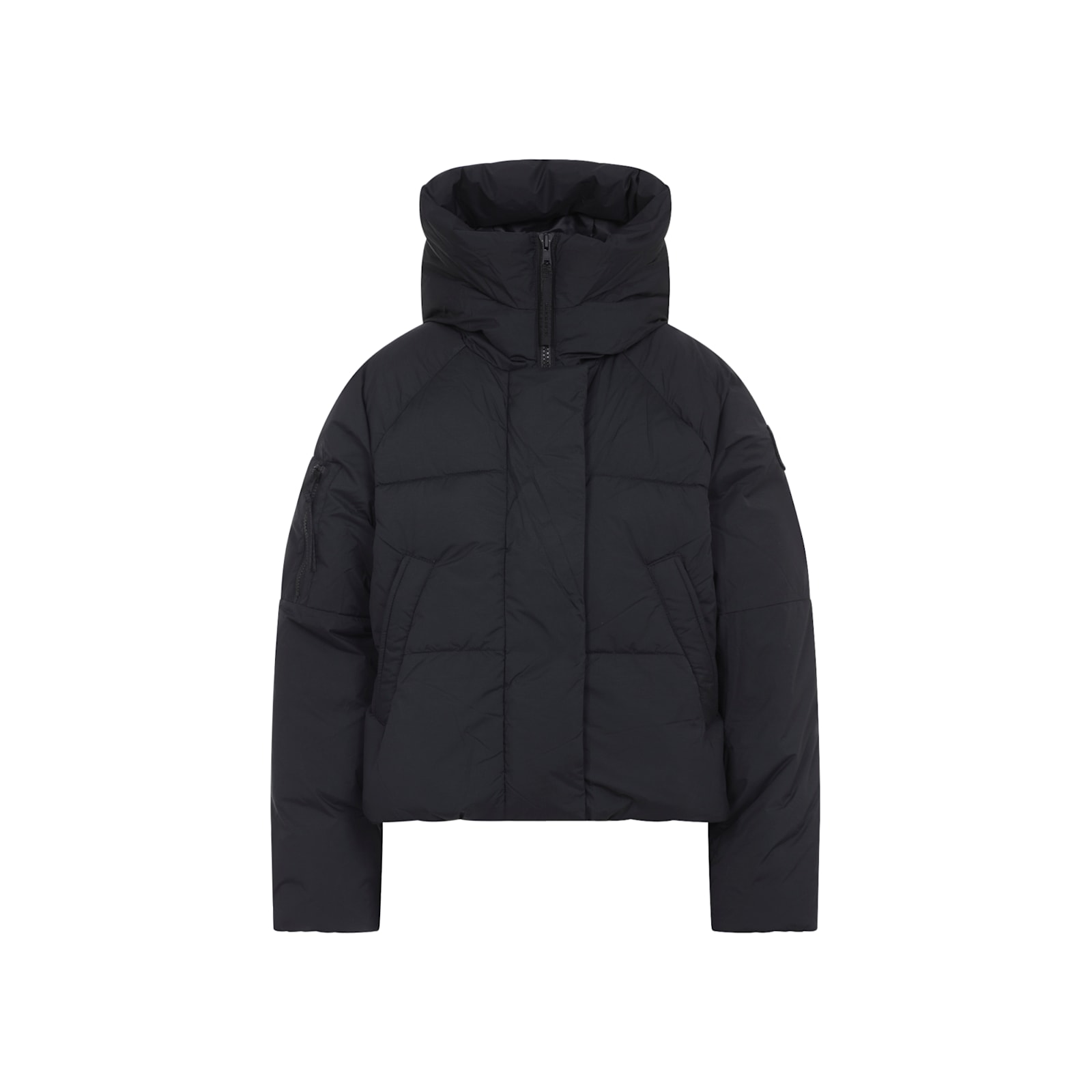Canada Goose Cropped Puffer Jacket With Concealed Zipper In Black