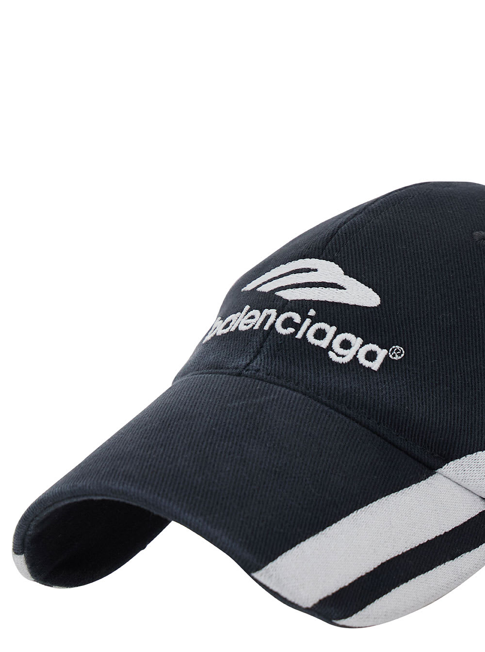 Shop Balenciaga Black Baseball Cap With Logo Embroidery In Cotton Man