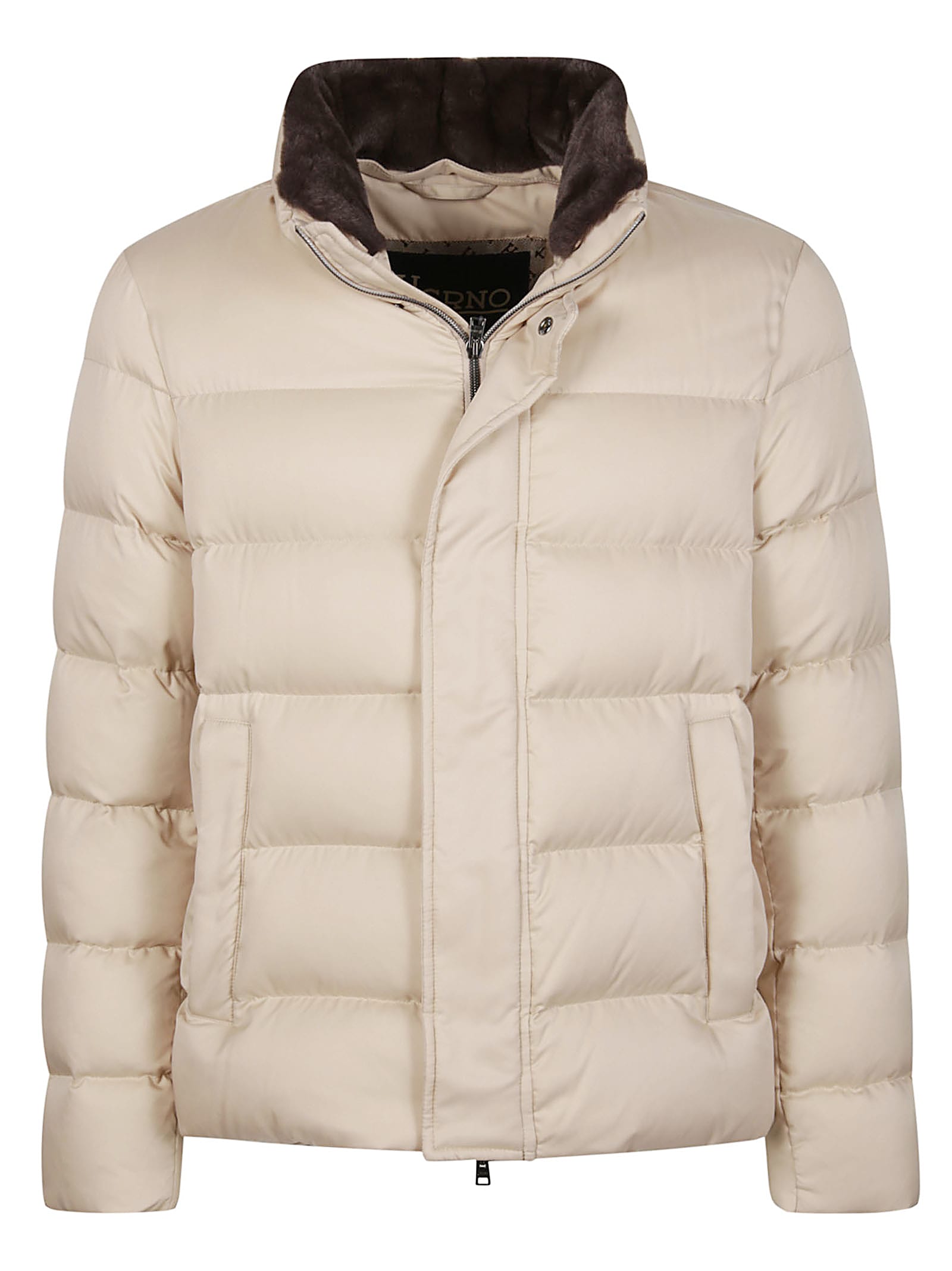 Shop Herno Arendelle Bomber Jacket In Beige Chiaro