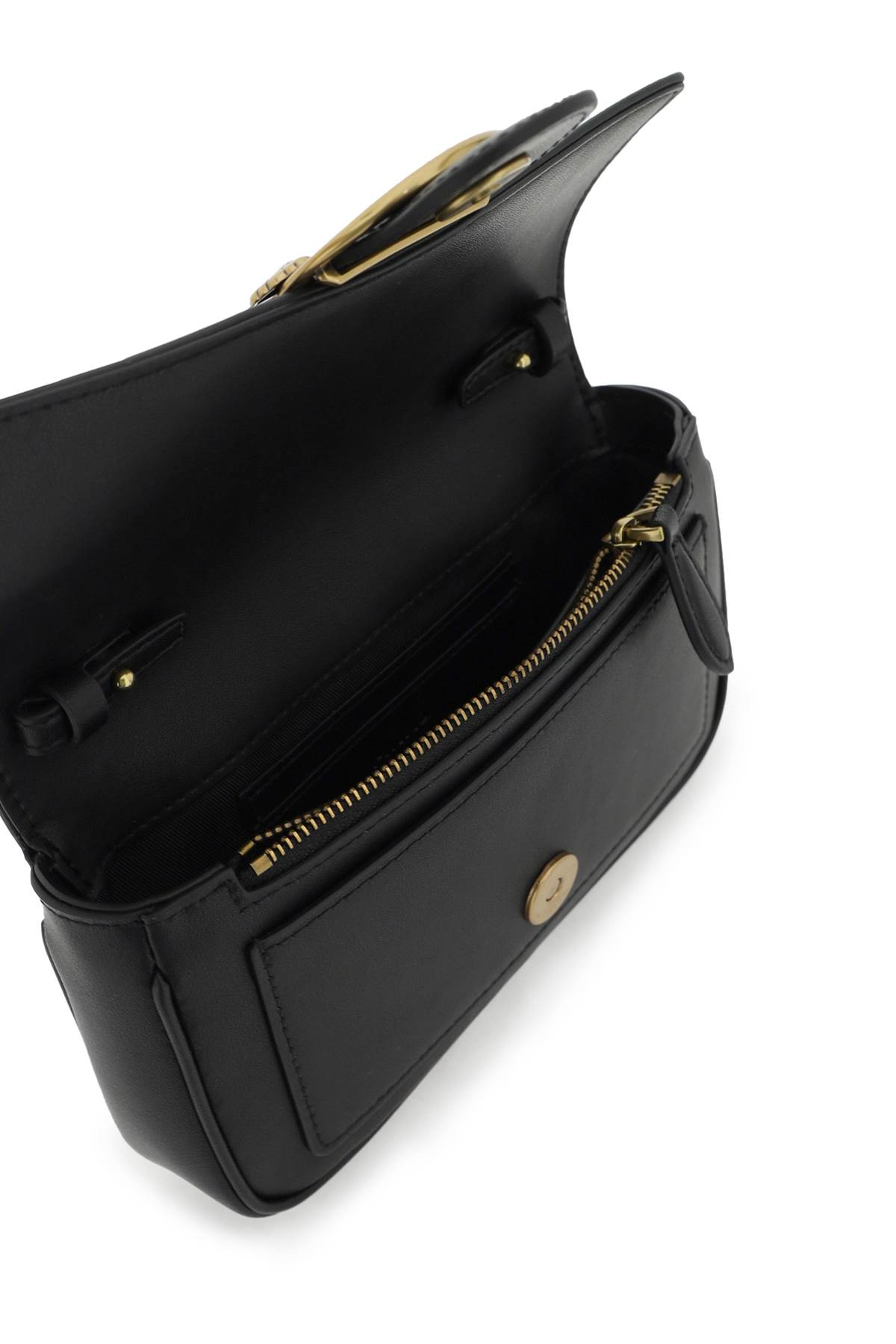 Shop Pinko Love Pocket Simply Crossbody Bag In Nero-antique Gold (black)