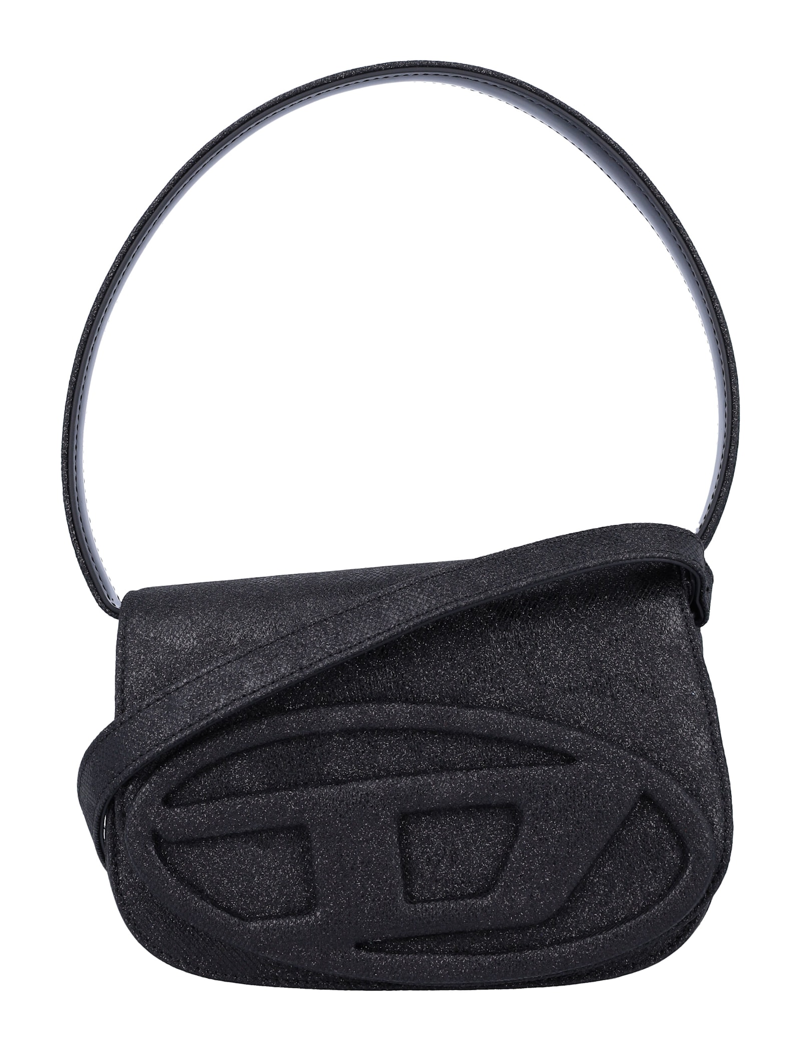 Diesel 1-dr Lurex Shoulder Bag In Black
