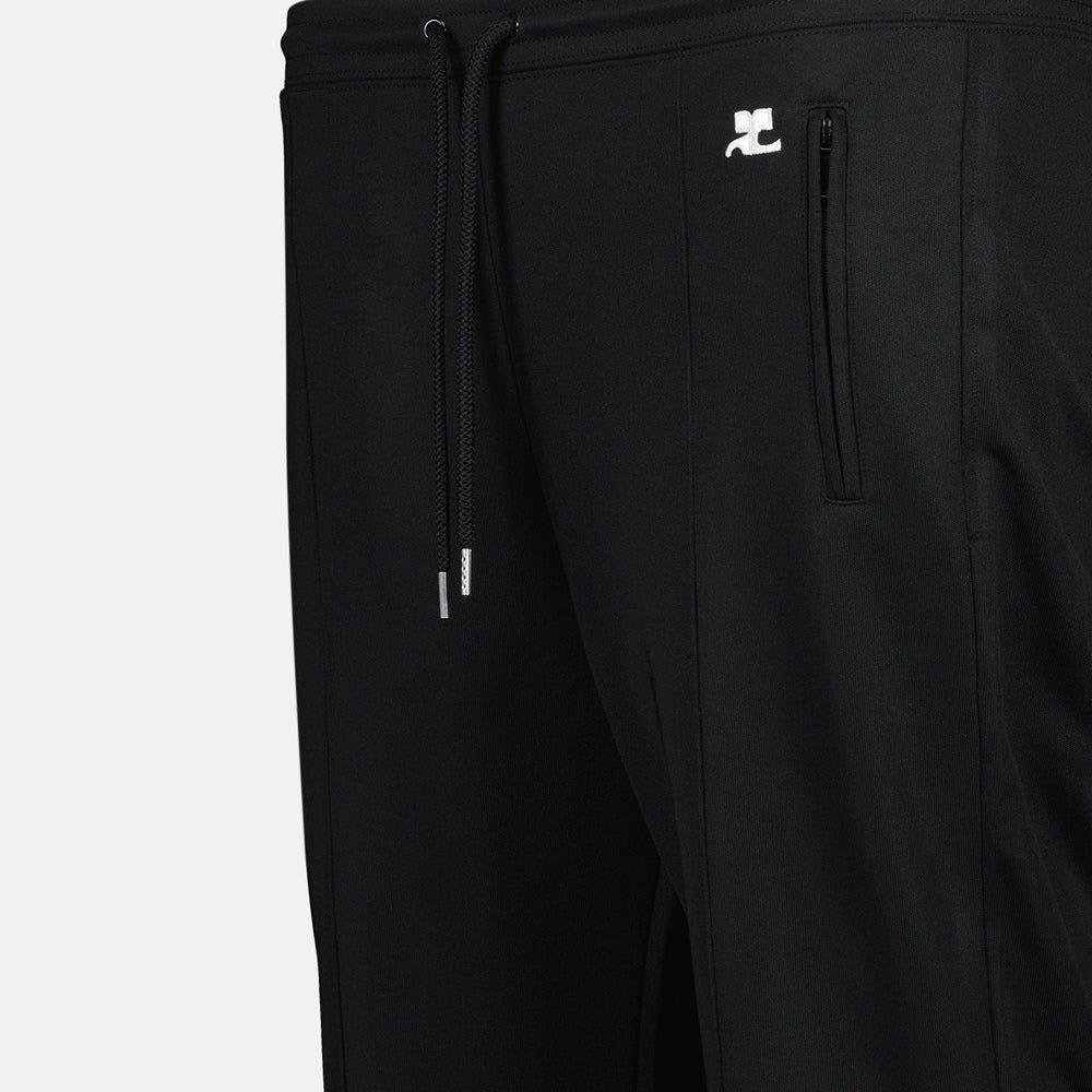 Shop Courrèges Logo Embroidered Drawstring Pants In Nero