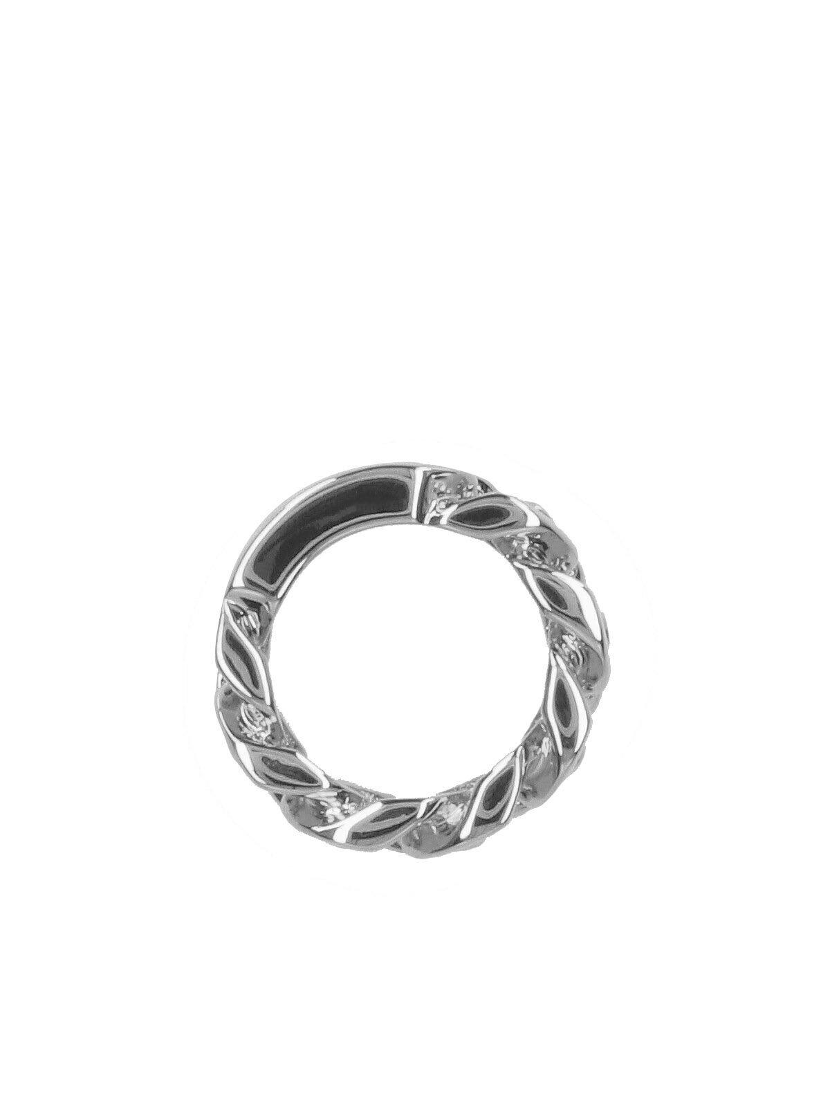Mm6 Maison Margiela Minimal Chain-link Ring In Metallic