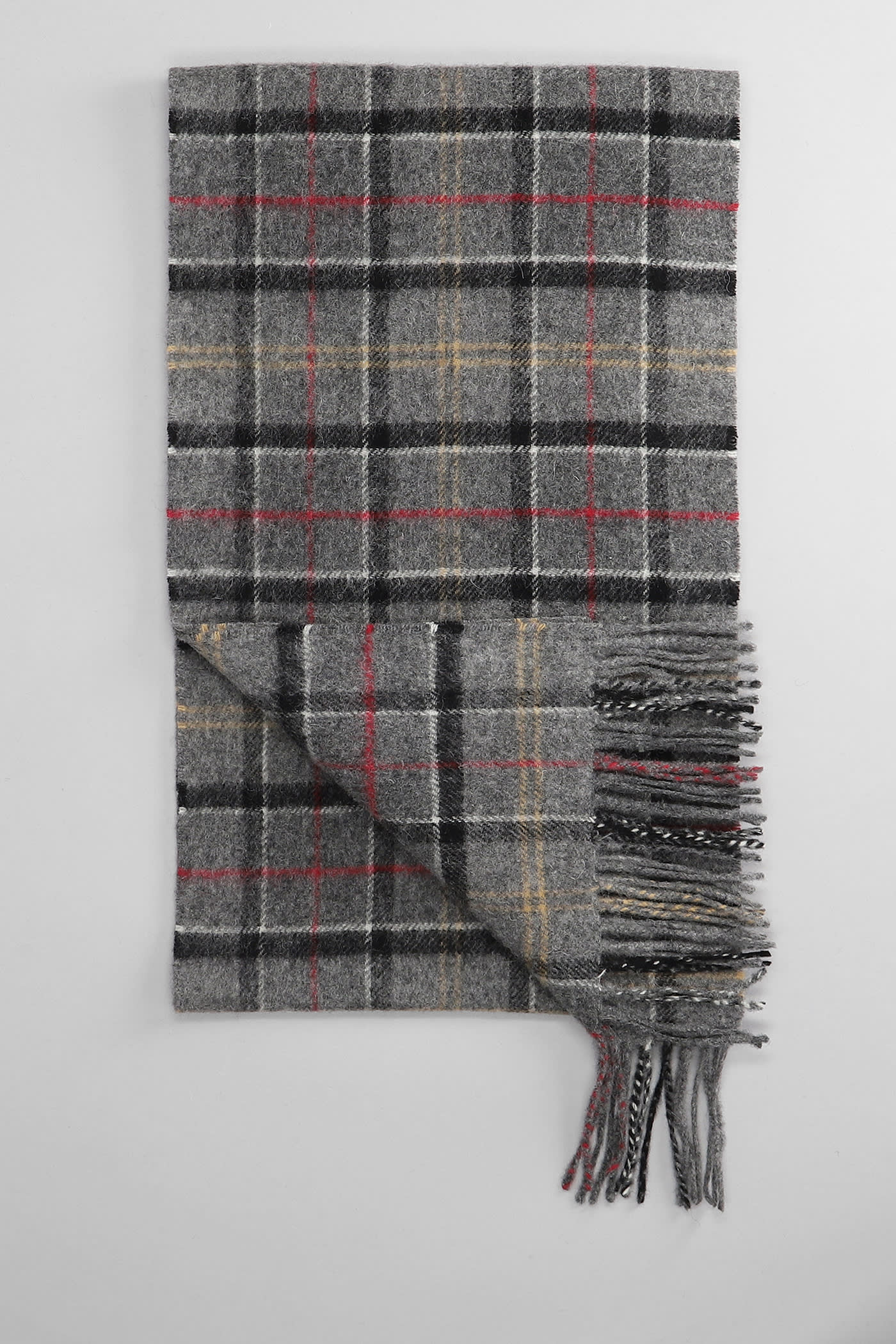 Barbour Tartan Lambswoo Scarve In Tartan Wool In Gray