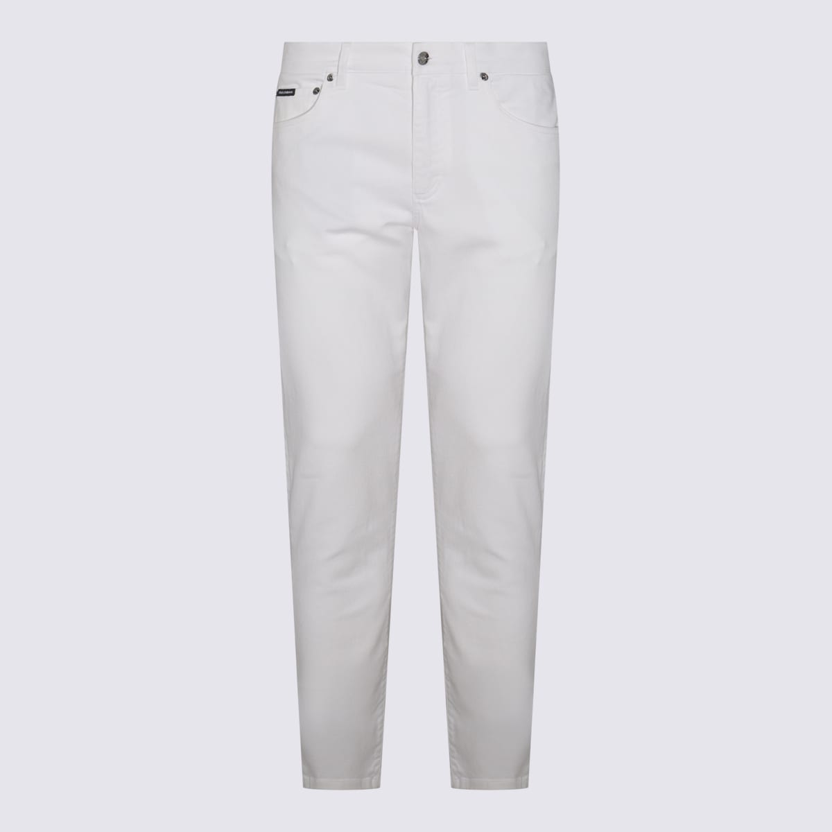 Shop Dolce & Gabbana White Cotton Blend Jeans