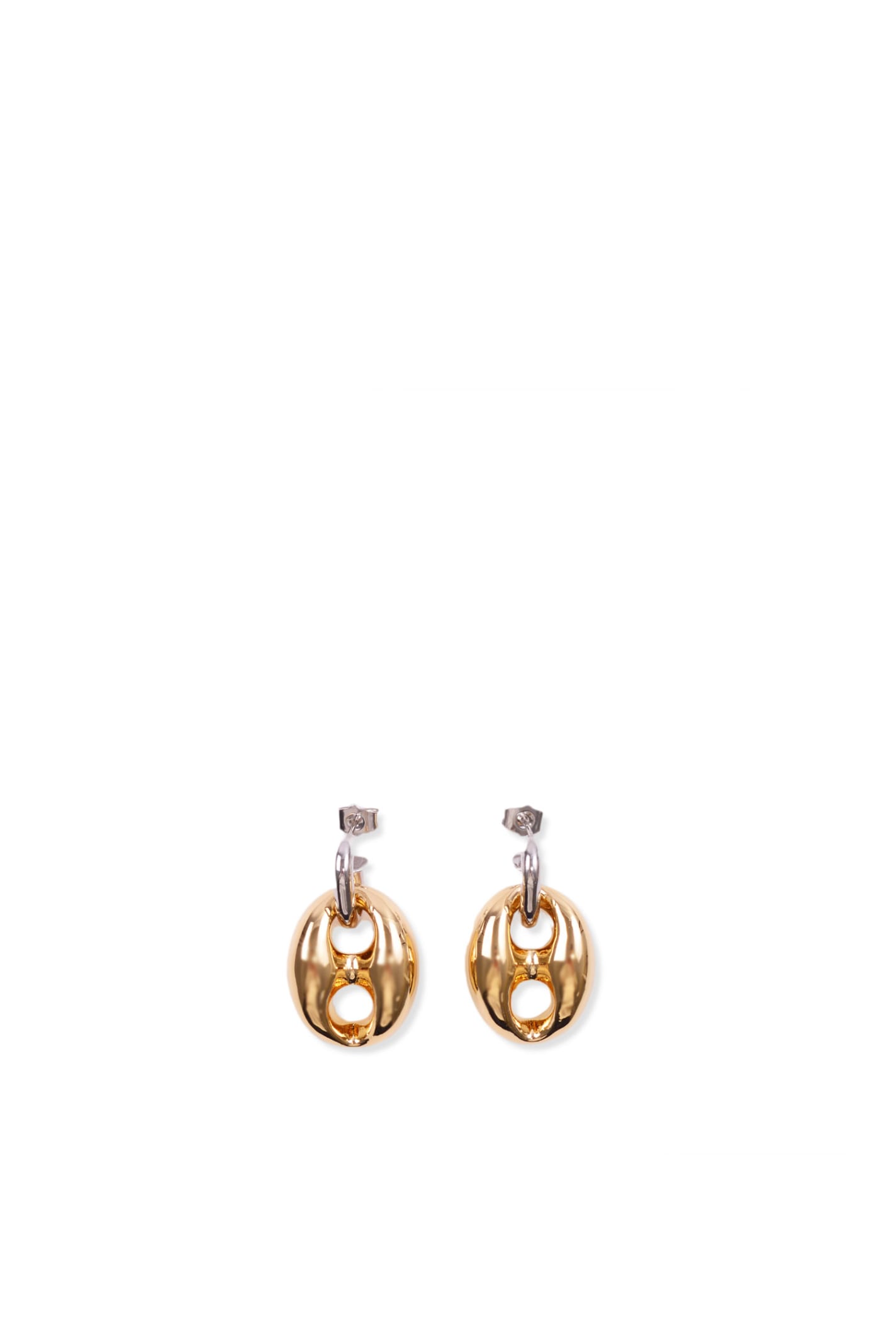 Paco Rabanne Shiny Earrings In Gold-colored Aluminum And Brass