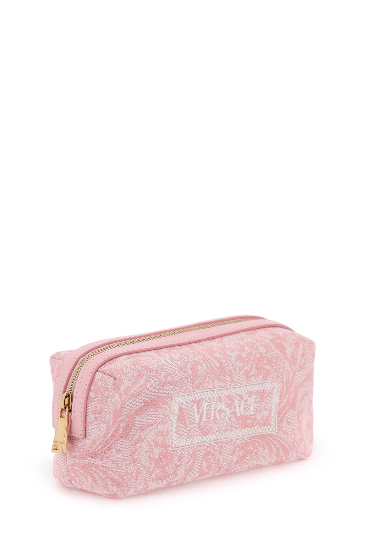 Shop Versace Barocco Vanity Case In Pale Pink English Rose Ve (pink)