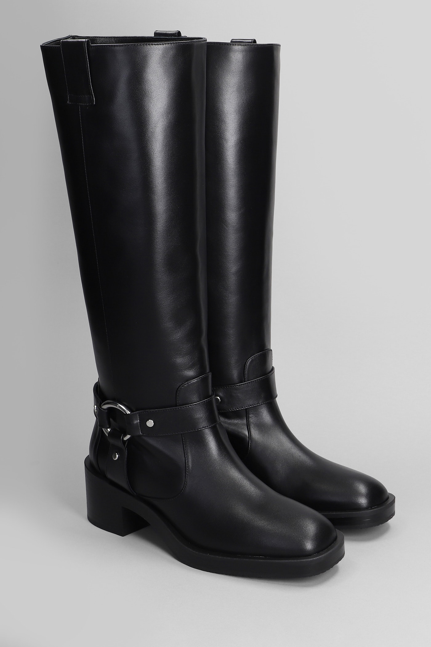 Shop Stuart Weitzman Jax High Heels Boots In Black Leather