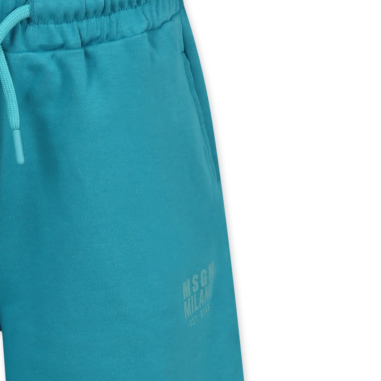 Msgm Logo-print Shorts In Green