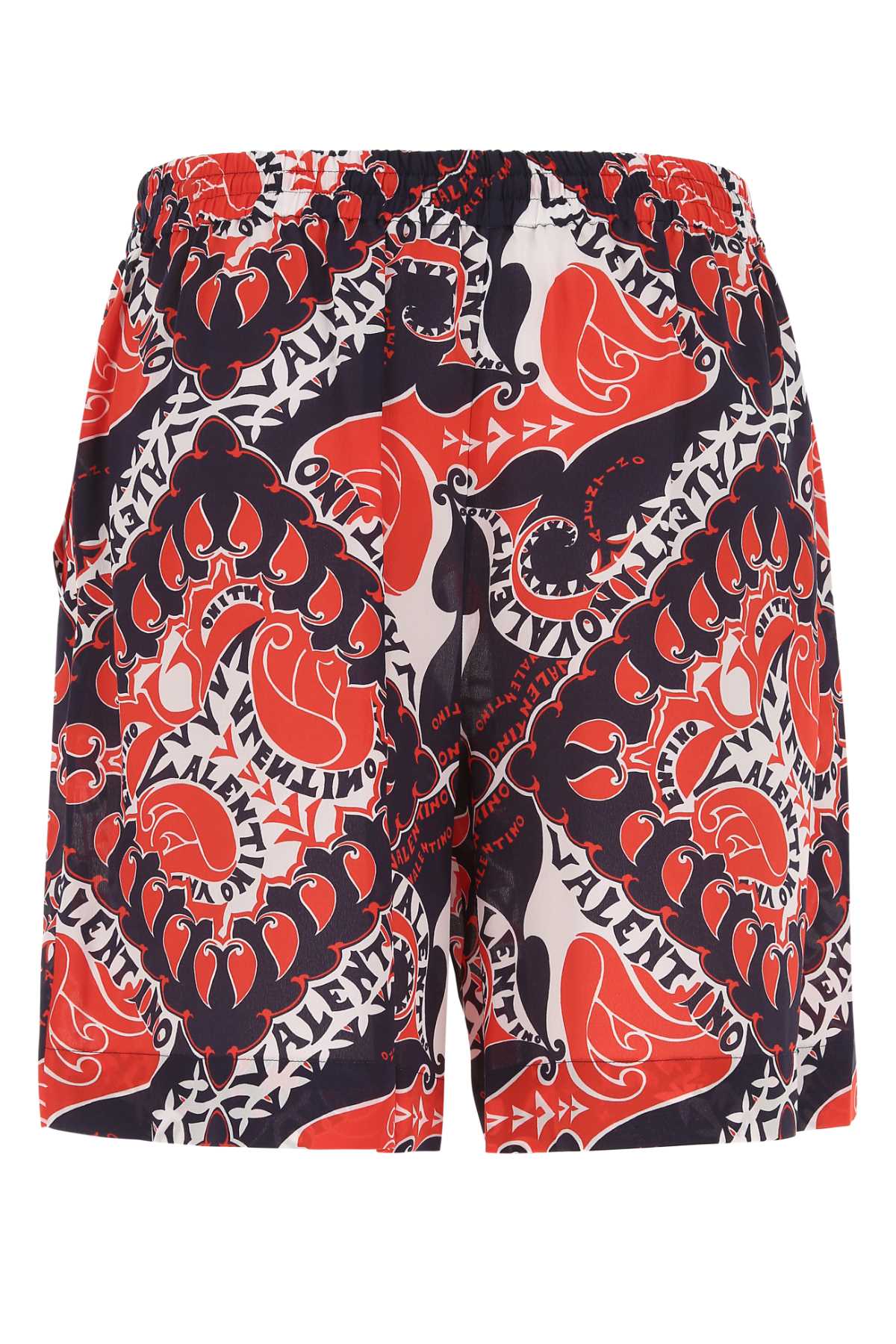 Shop Valentino Printed Crepe Bermuda Shorts In 7qc