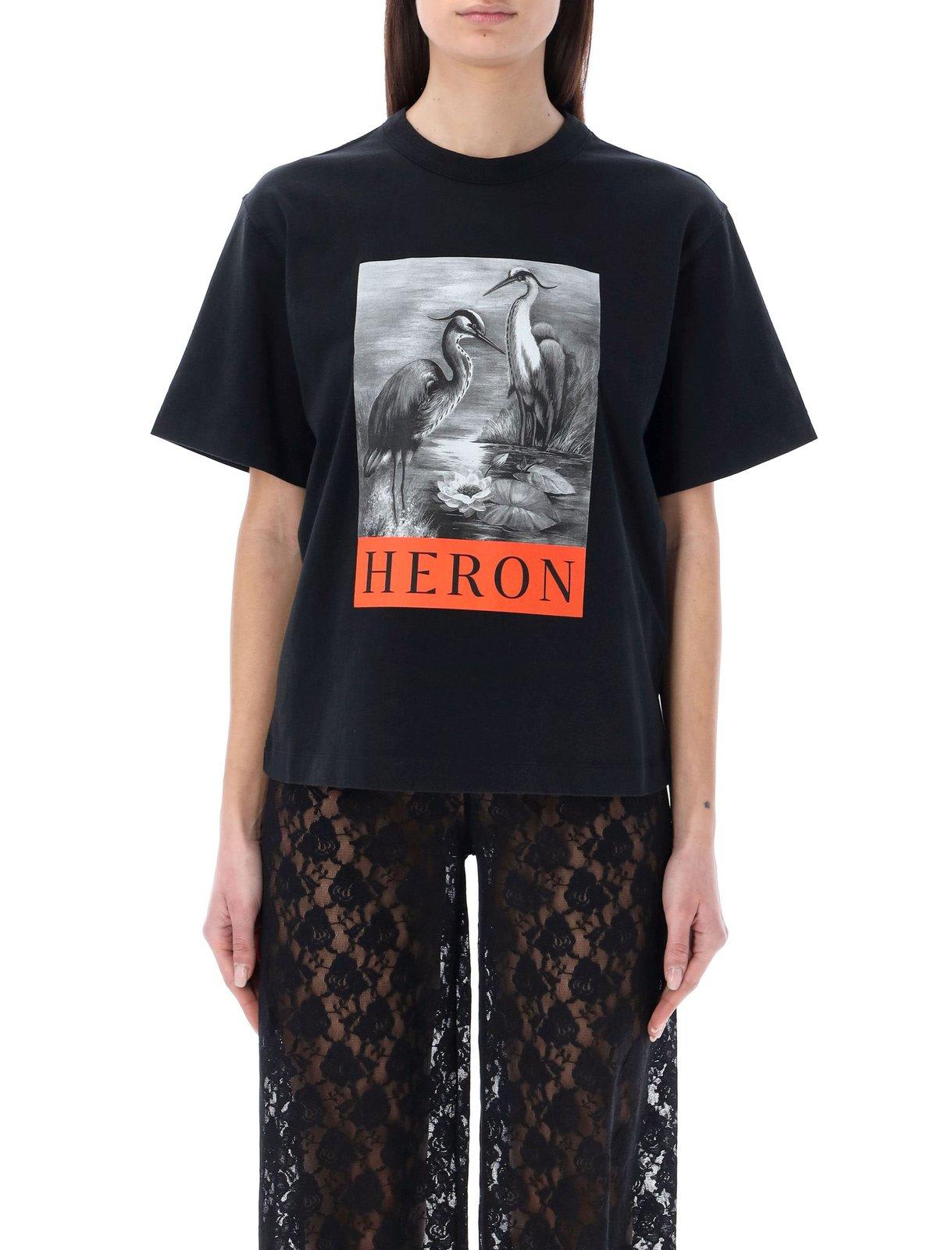 Shop Heron Preston Graphic Print Crewneck T-shirt In Black