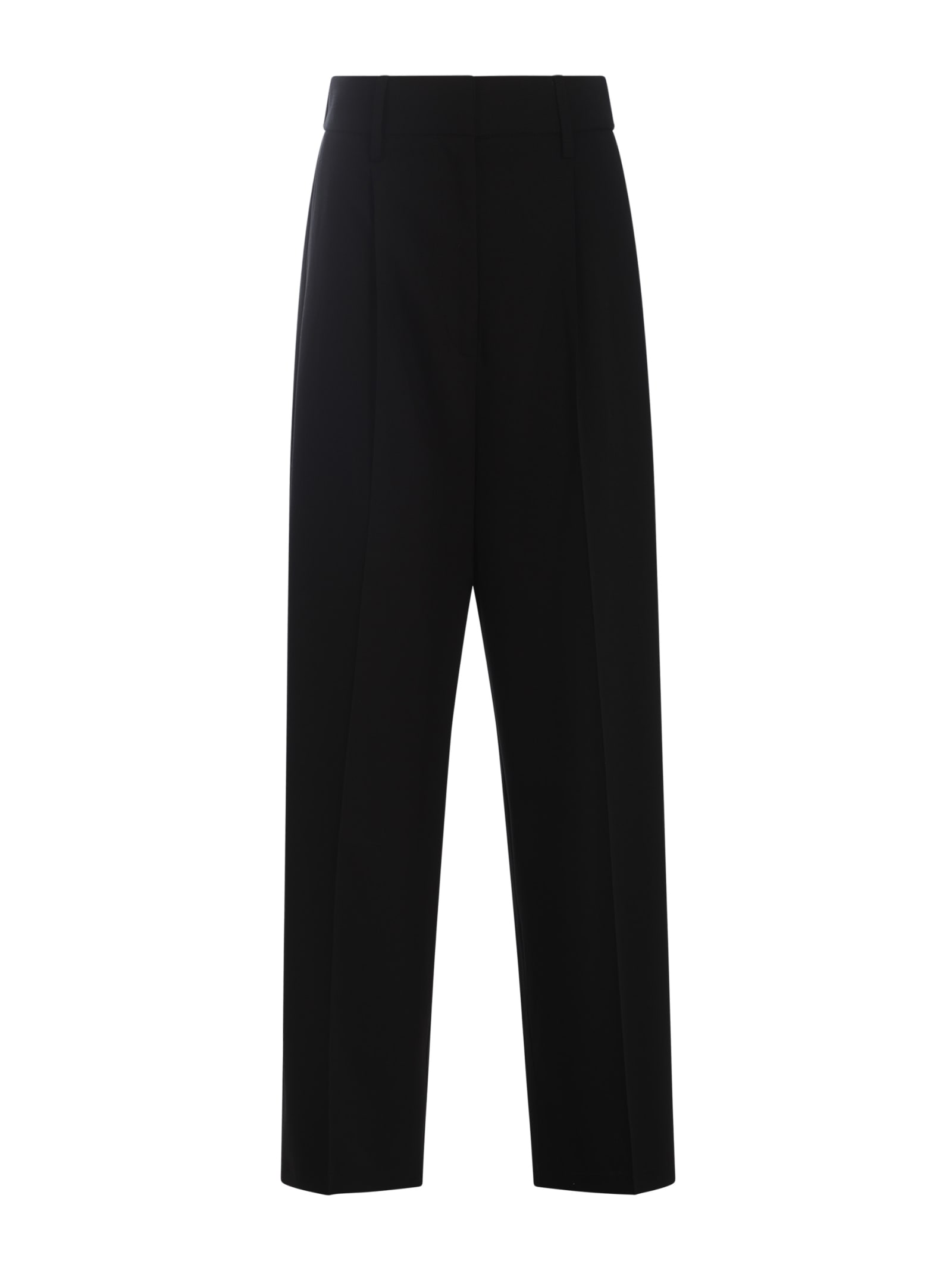 Shop Forte Forte Trousers  In Wool Twill In Black