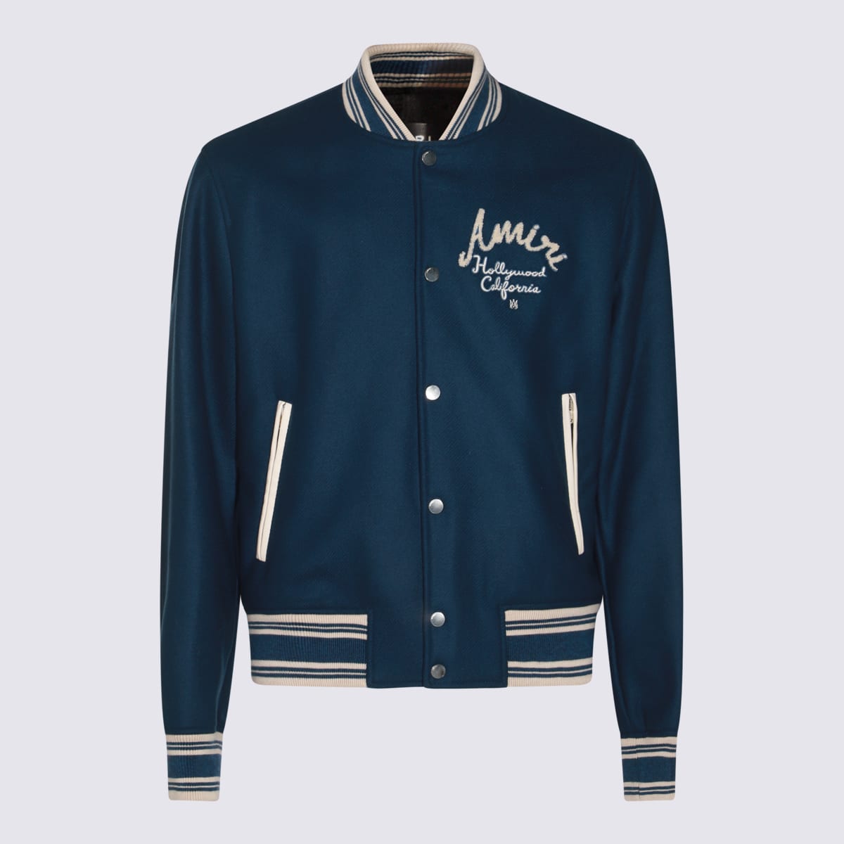 Shop Amiri Blue Wool Casual Jacket