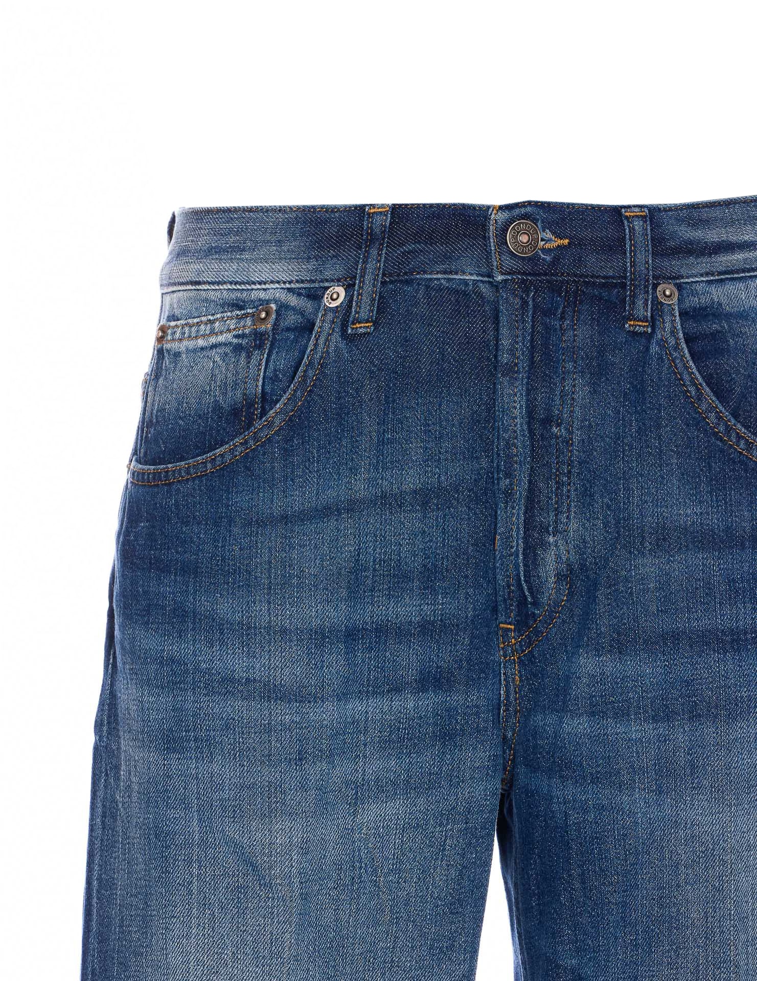 Dondup Regular Fit Faded Effect Trousers In Blue