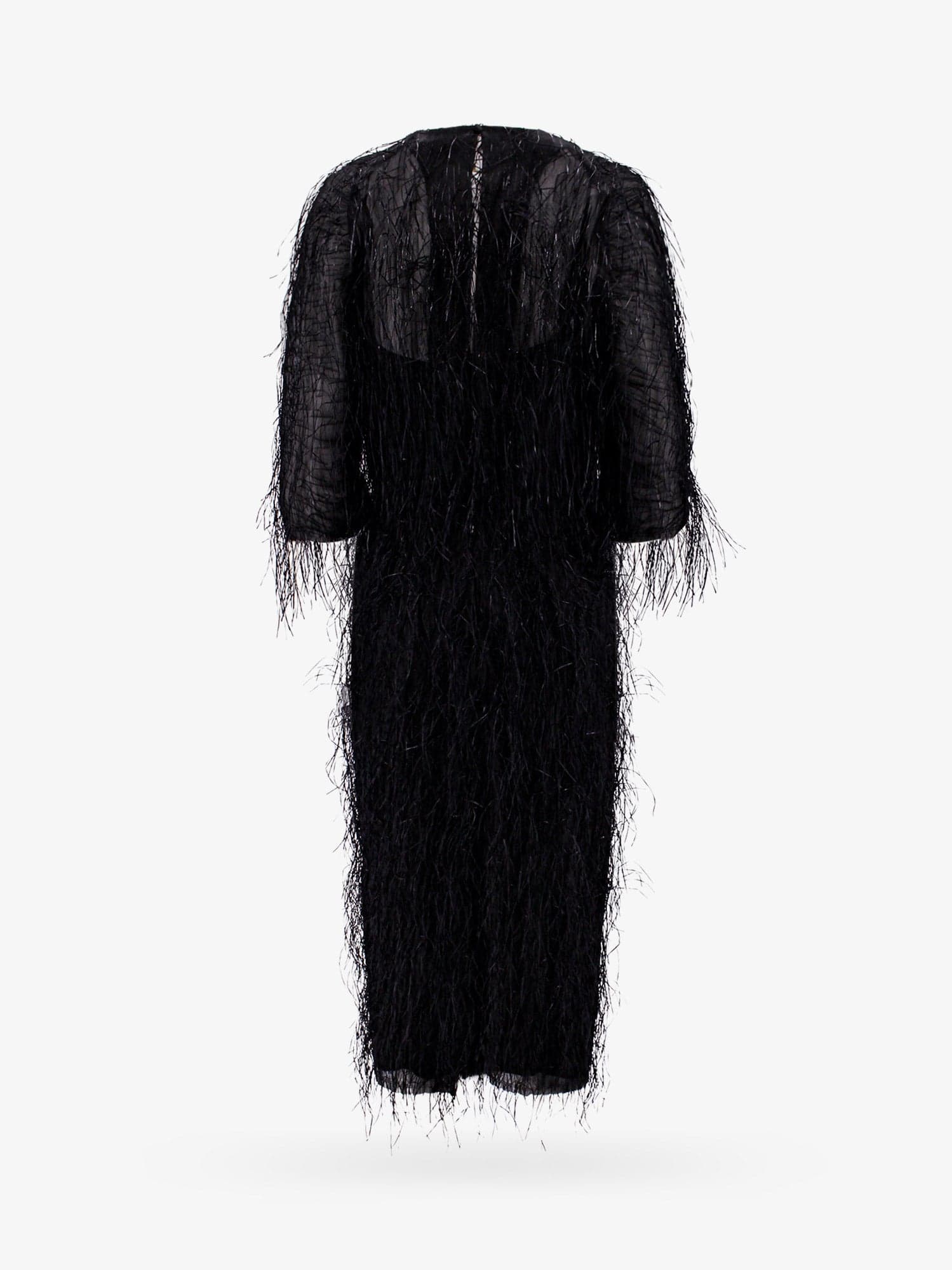 Lanvin Viscose And Silk Dress With Rafia Details In Black