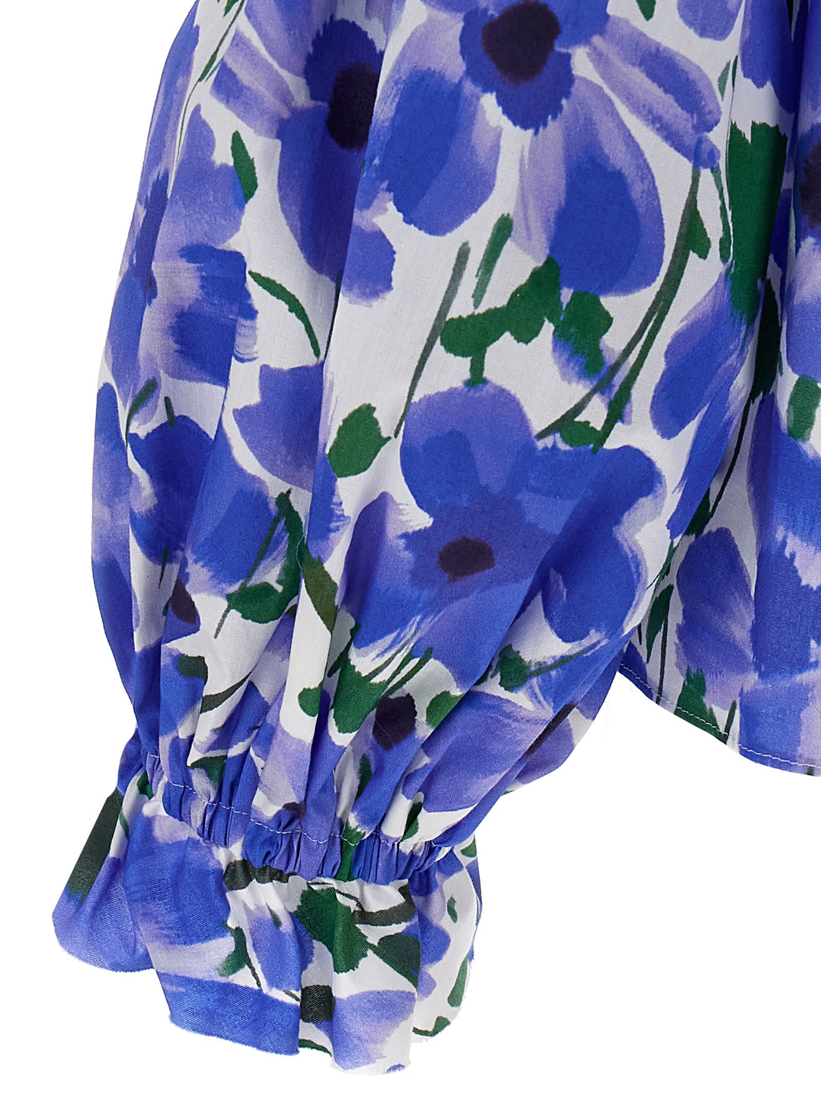 Carolina Herrera Poppy-print Halter Off-the-shoulder Top In Multicolor