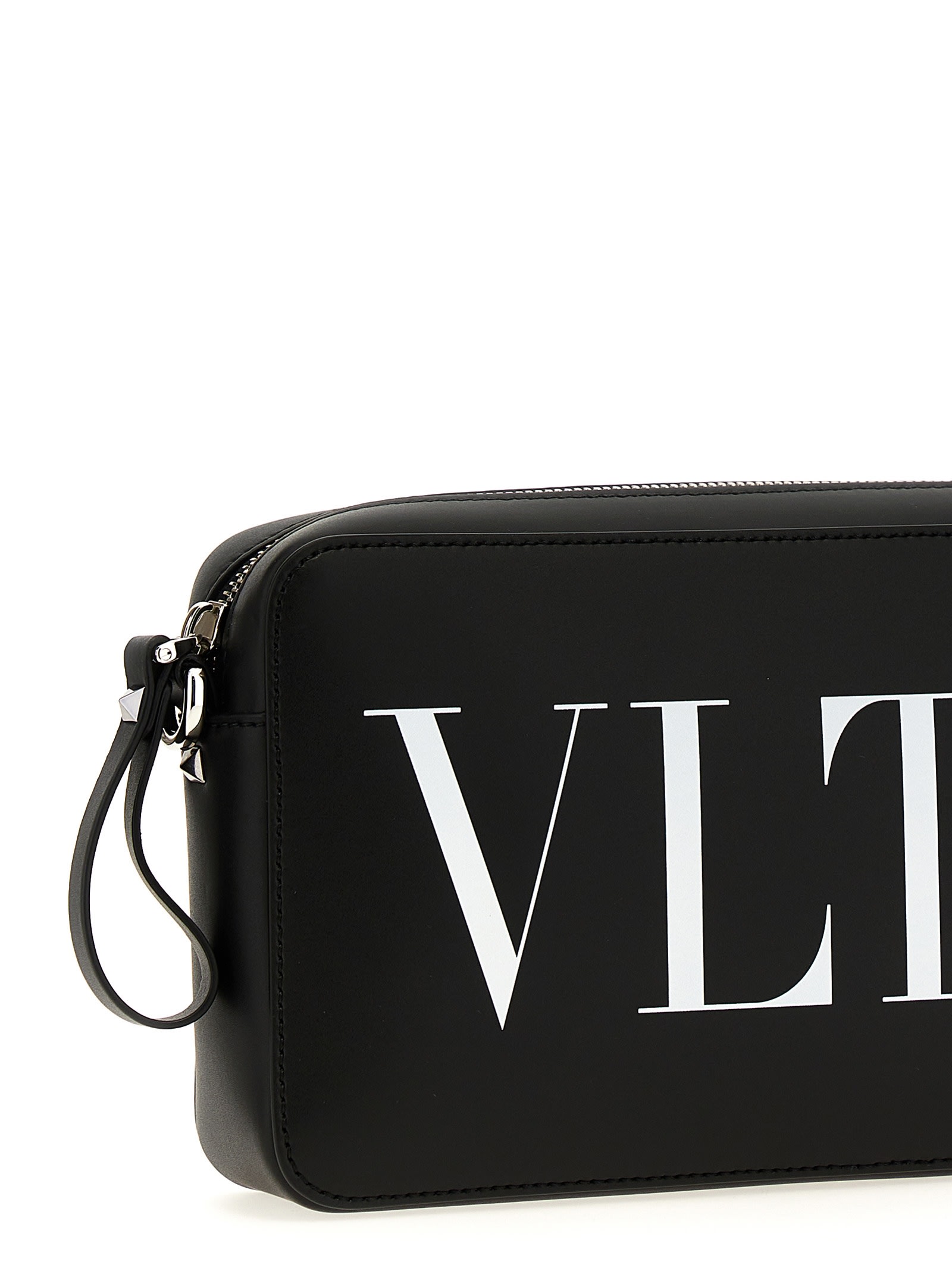 Shop Valentino Garavani Vltn Shoulder Bag In White/black