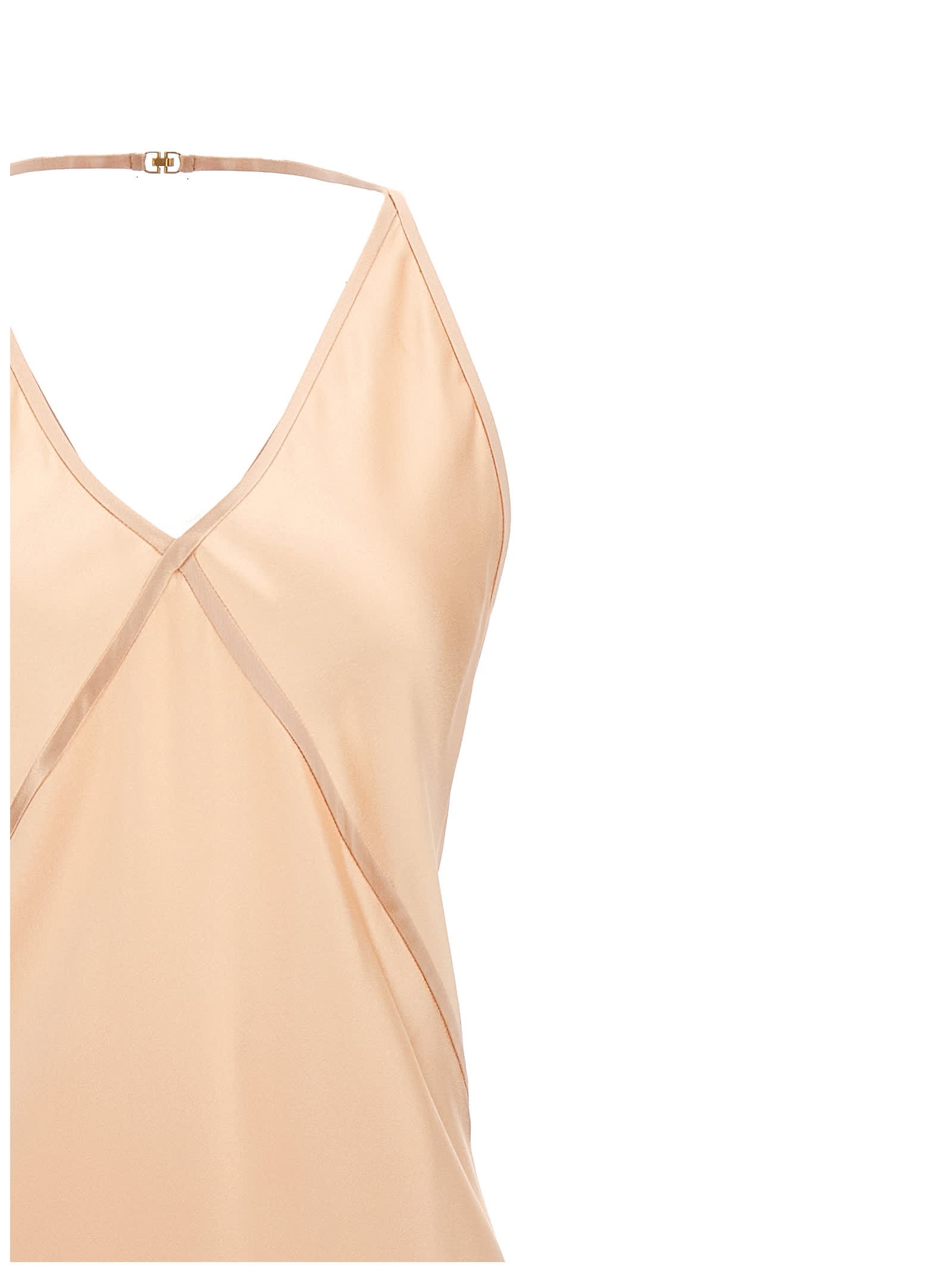 Shop Saint Laurent Cross-strap Sleeveless Dress In Rose Lingerie