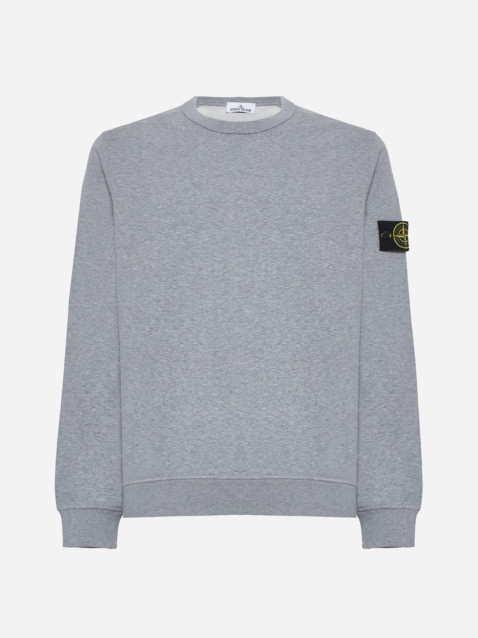 Shop Stone Island Cotton Sweatshirt In Grigio