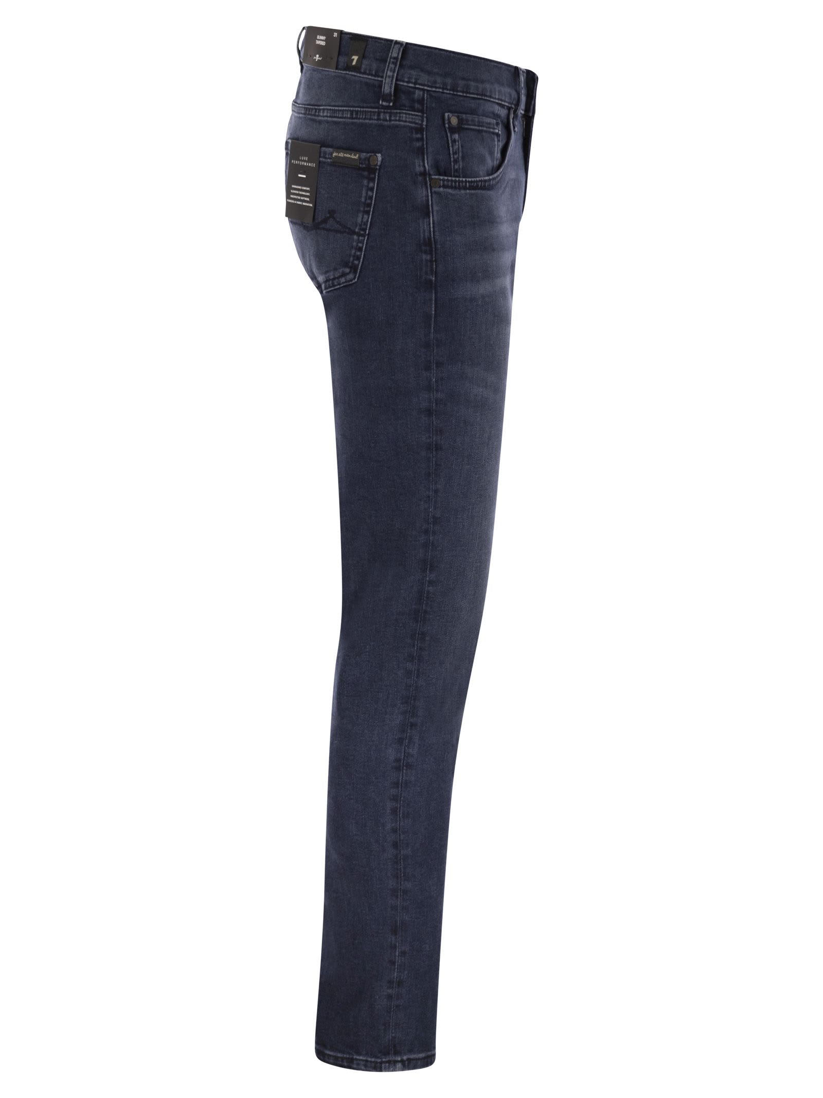 7 For All Mankind Mid-rise Skinny Jeans In Blue