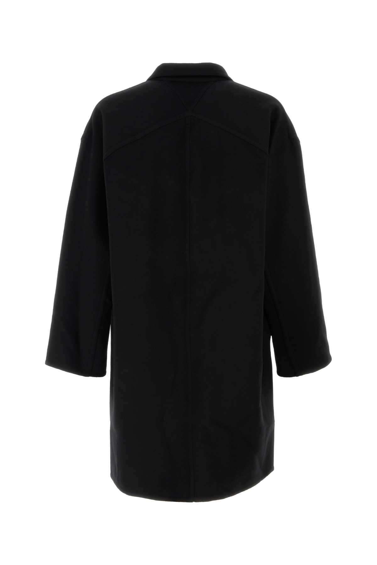Bottega Veneta Wool Coat With Notched Lapel And Long Sleeves In Animal Print