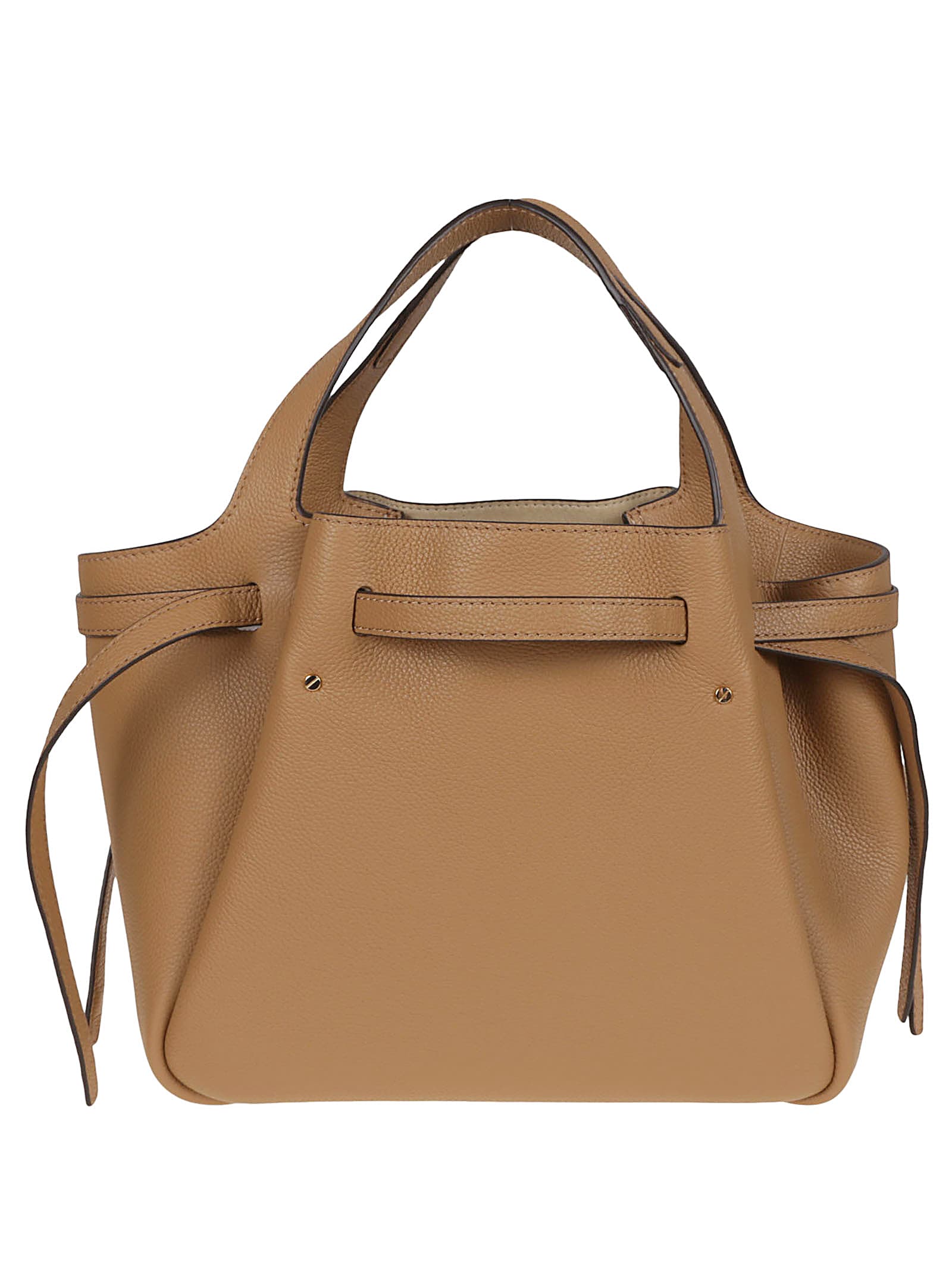 Tory Burch Romy Pebbled Satchel In Brown