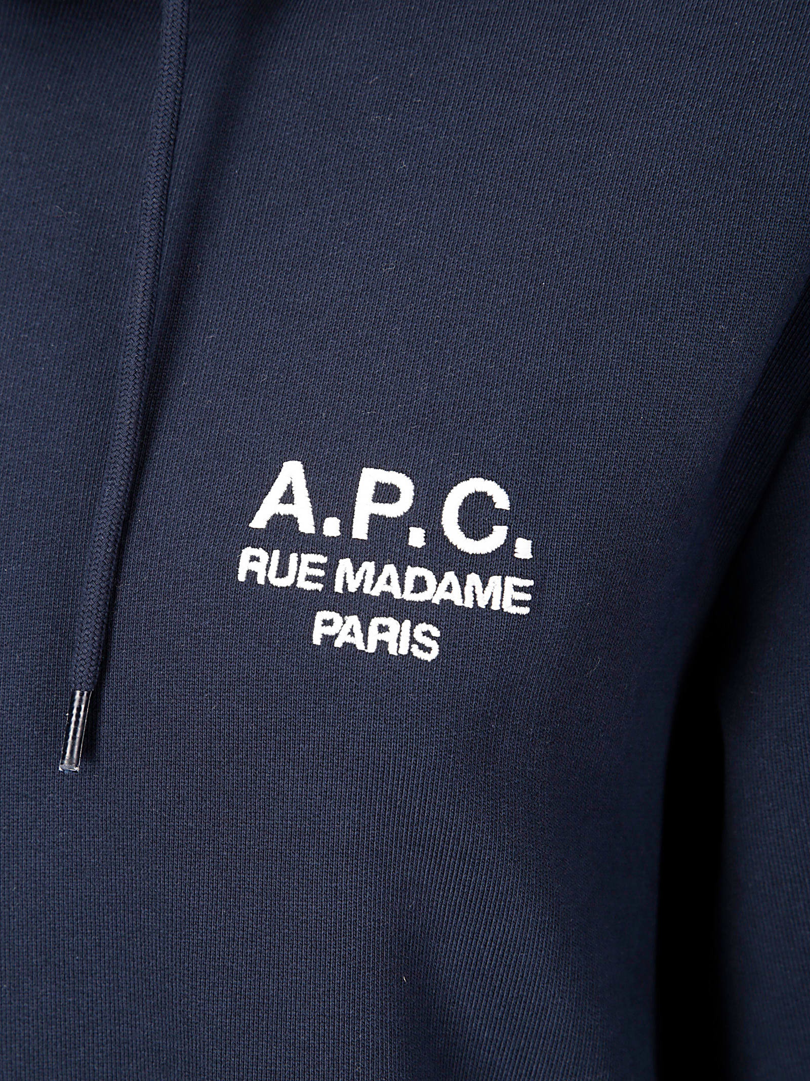 Apc Hoodie Standard Rue Madame In Dark Navy/ecru