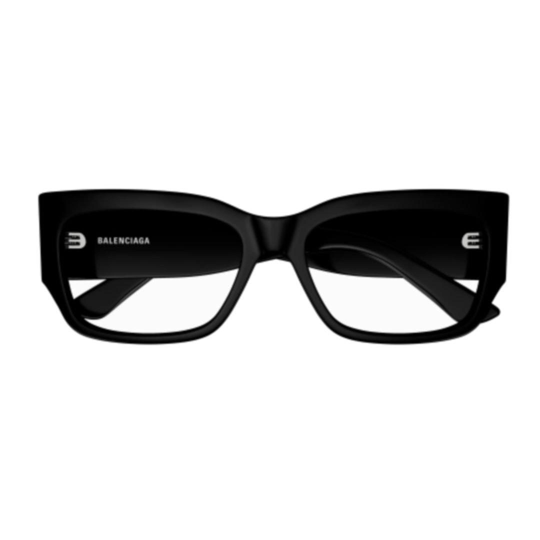 Shop Balenciaga Rectangular Frame Glasses In 001 Black Black Transpare