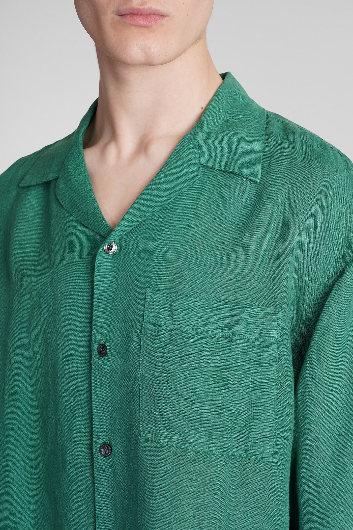 Shop 120% Lino Shirt In Green Linen