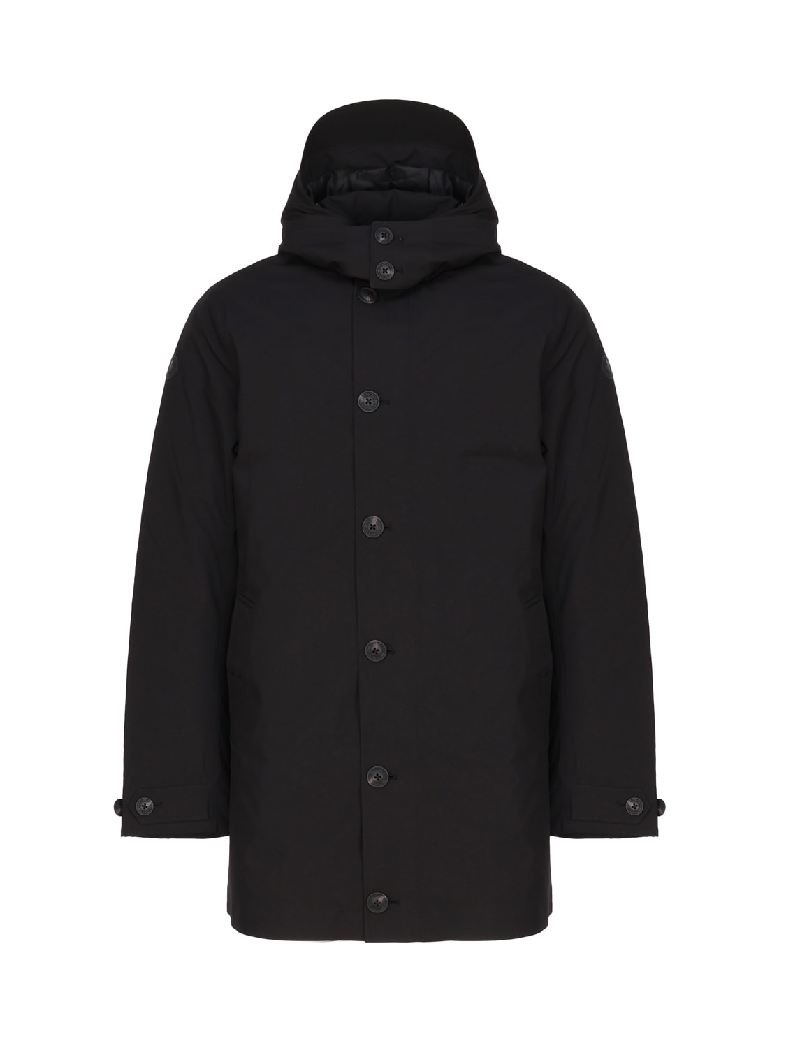 Shop Save The Duck Coat With Hood In Black