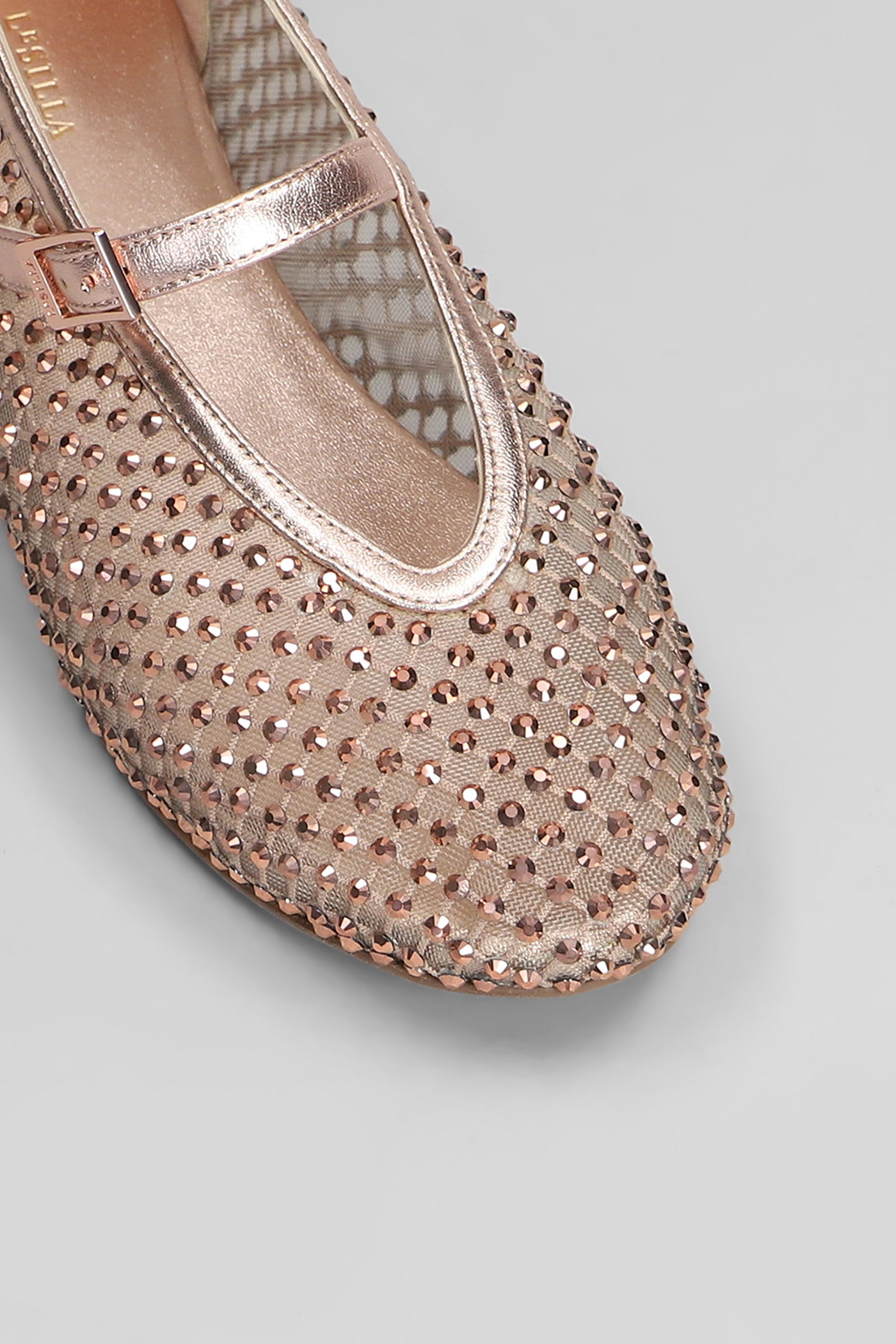 Le Silla Gilda Gold Ballet Flats In Neutral