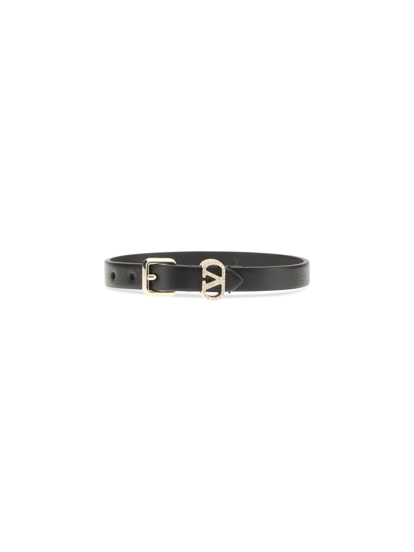 Valentino Leather Bracelet In Black