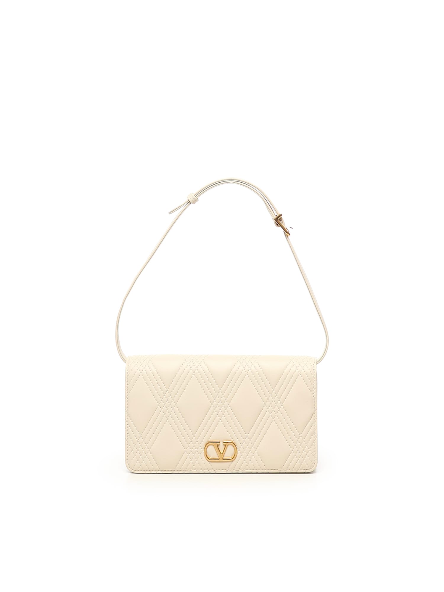 Valentino Quiltie 67 Mini Shoulder Bag In White
