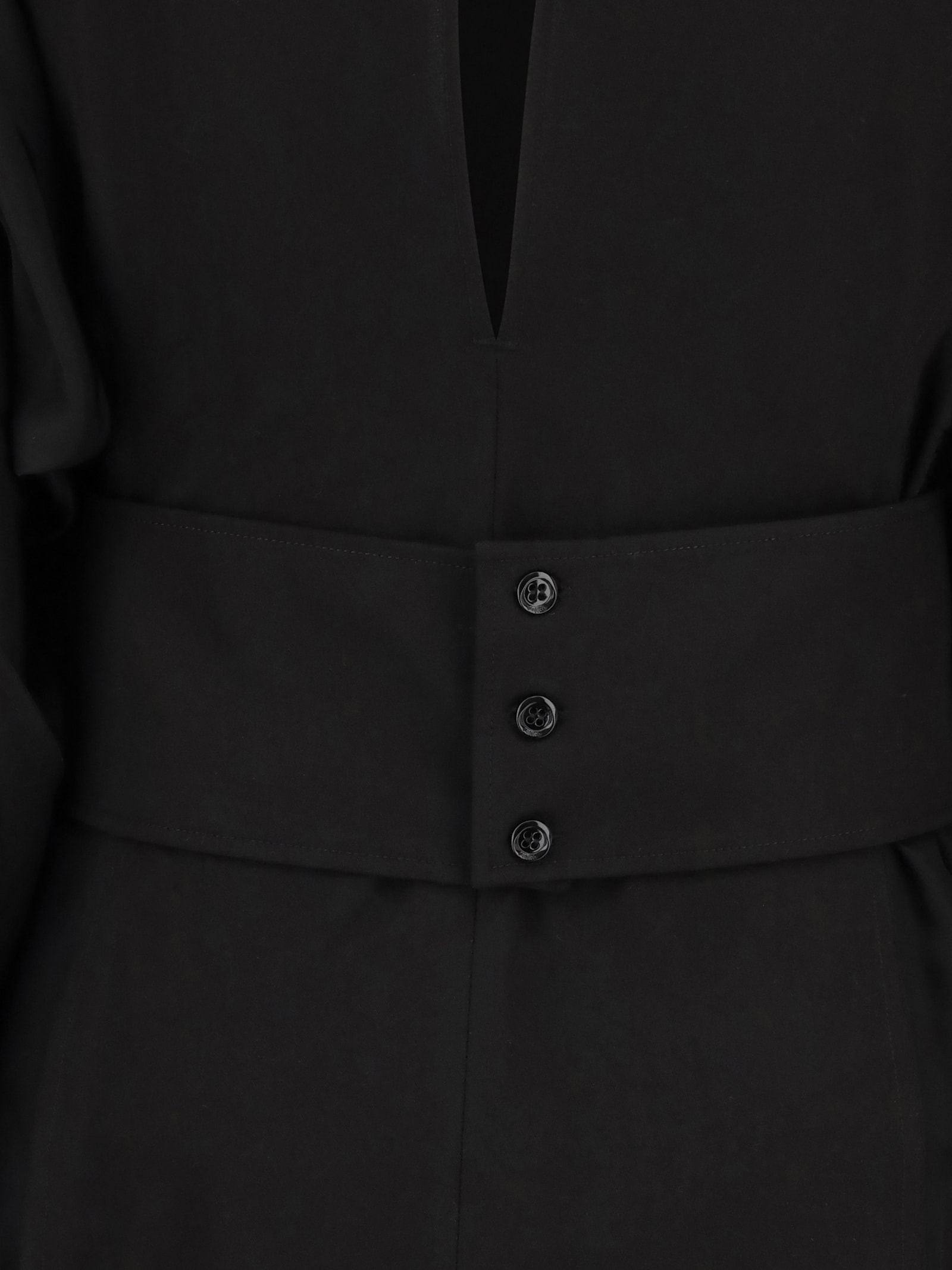 Pinko Short Shirt Dress In Habotai And Cotton