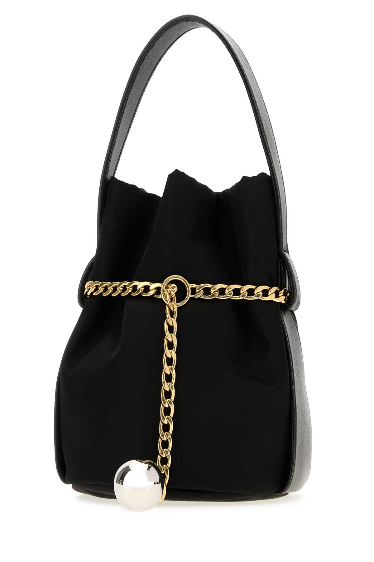 Prada Petit Sac Noir Re-nylon And Nappa Leather Mini Bucket Bag In Black
