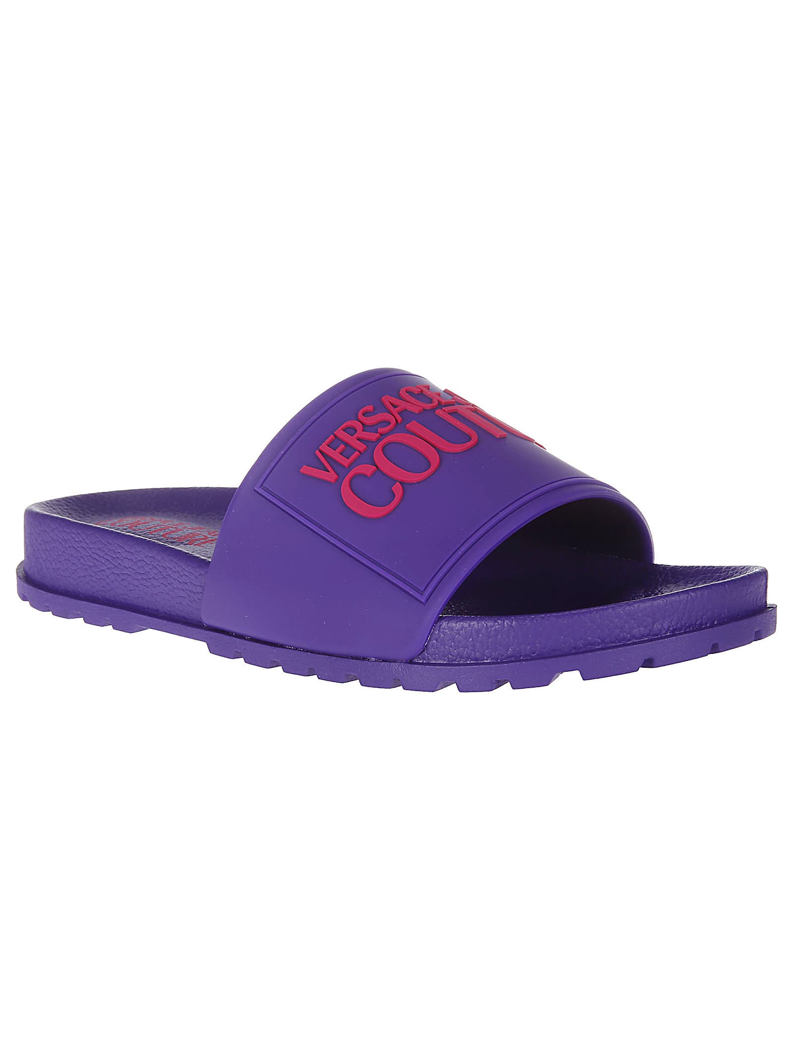 Versace Jeans Couture Purple Fondo Slides In 307