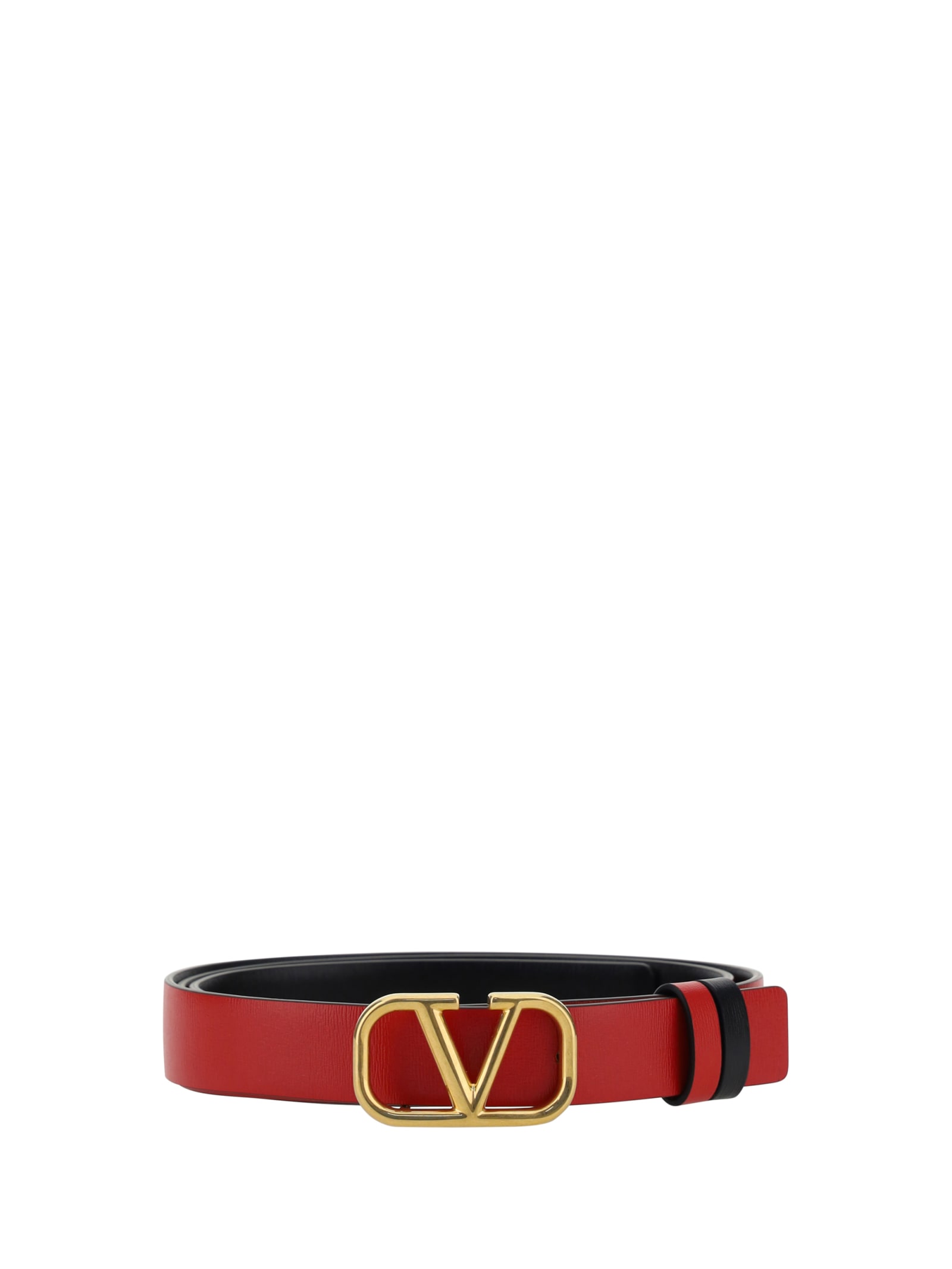 Shop Valentino Reversible Belt In Nero-rouge Pur