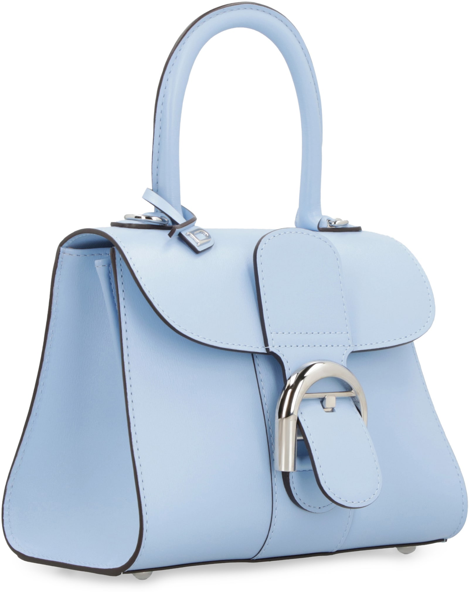 Delvaux Blue Leather Mini Le Brillant Top Handle Bag Delvaux