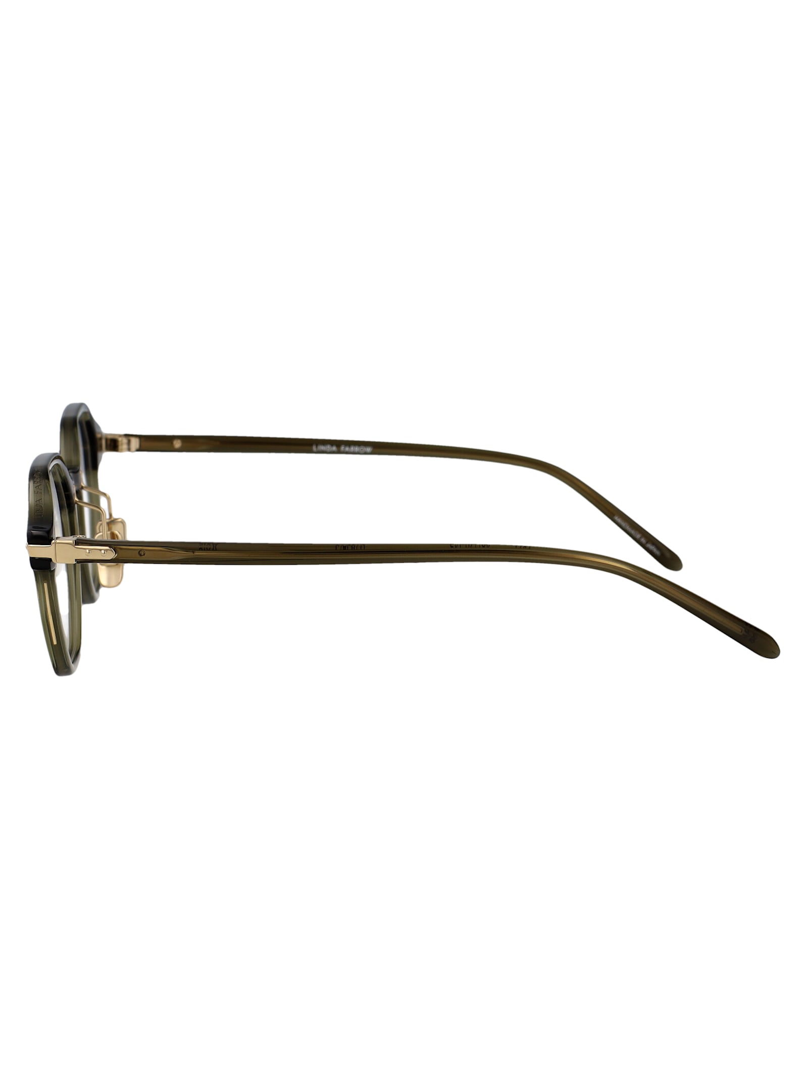 Linda Farrow Olive Green Acetate Glasses In Olive Green