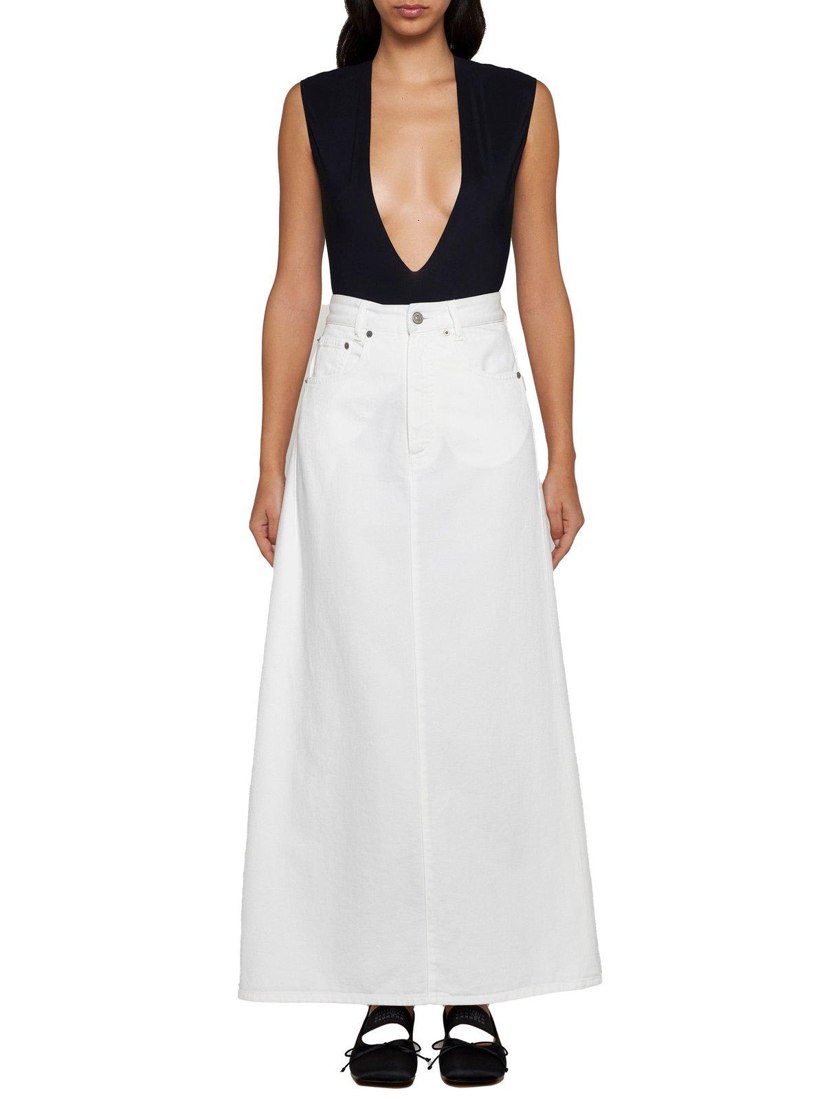 Shop Mm6 Maison Margiela A-line Skirt In White
