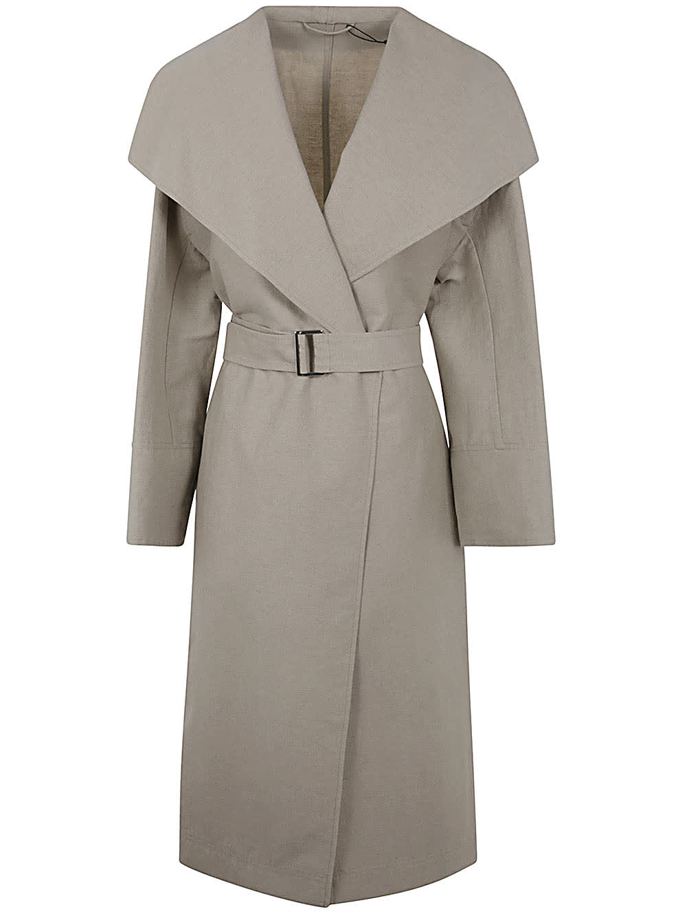 Shop Totême Signature Linen Blend Coat In Sand